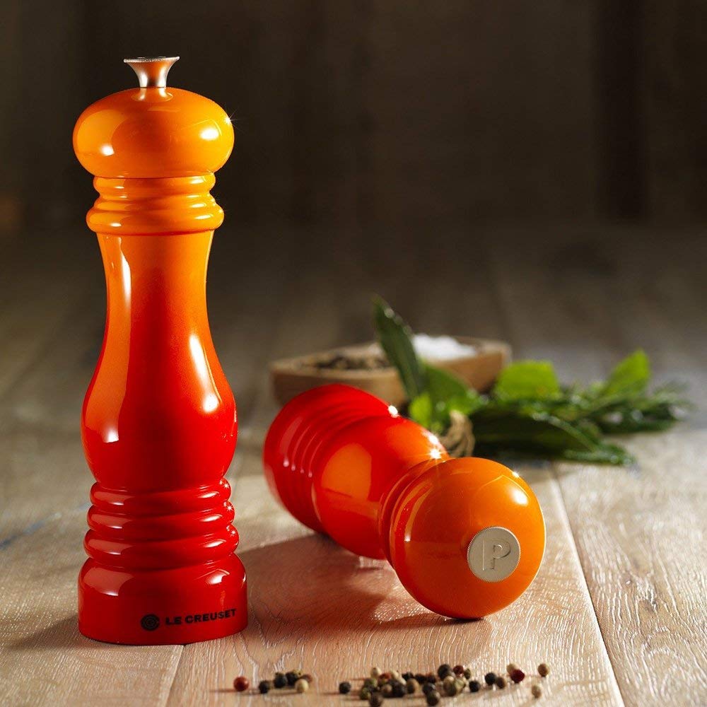 Premium Le Creuset Ceramic Salt and Pepper Grinder Set - ABS Material, Black - Perfect for Kitchen, Dining Table & Gourmet Cooking