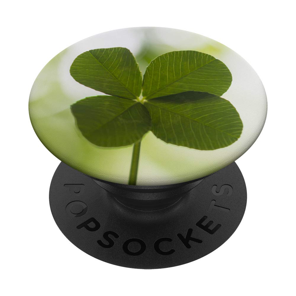 4 Leaf Clover Lucky Shamrock PopSockets PopGrip - Interchangeable Phone Grip & Stand for iPhone, Samsung, Smartphones - Perfect for St. Patrick's Day, Irish Gifts & Everyday Use