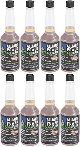 Alliant Power ULTRAGUARD Diesel Fuel Treatment - 8 Pack of 16oz Bottles (AP0501) | Improves Engine Performance & Fuel Efficiency for Trucks, Boats & Heavy Equipment