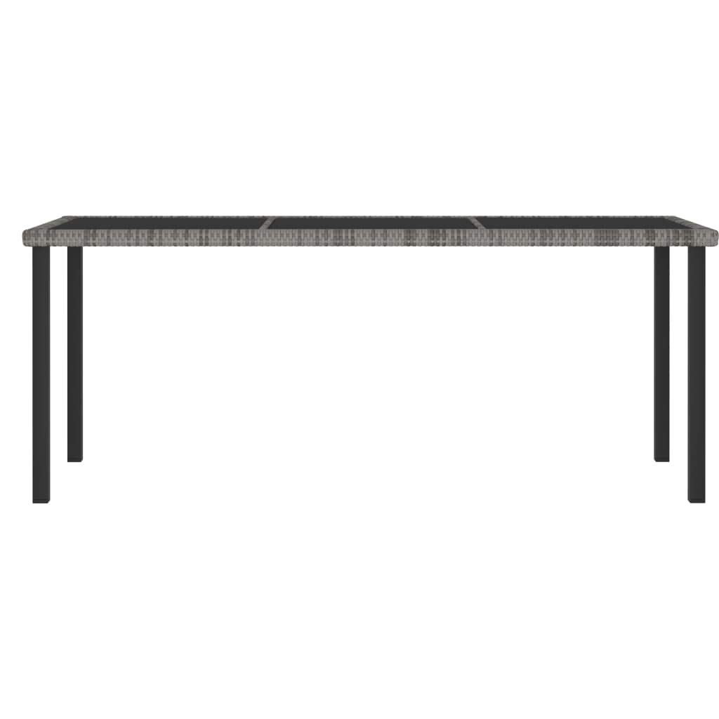 Outdoor Dining Table 55.1x27.6x28.11 Inch - Gray Poly Rattan Patio Table for Garden, Poolside, Balcony, Bar & Picnic | Weather-Resistant & Stylish Outdoor Furniture for Entertaining