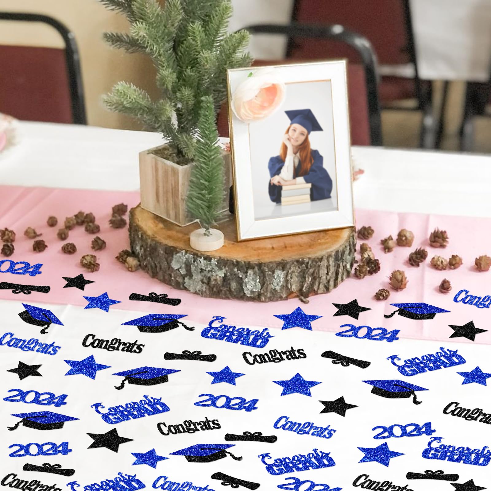 Blue Graduation Confetti 2024 - Class of 2024 Graduation Party Decorations, Table Scatter for Graduation Ceremony & Celebration - Perfect for Graduation Parties, Photo Backdrops & Cap Toss Moments