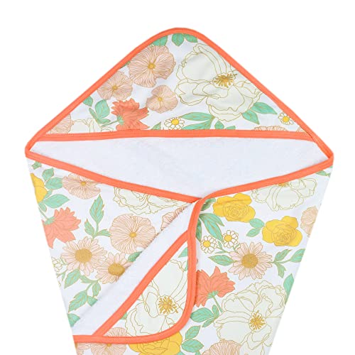 Premium Knit Hooded Bath Towel - Soft & Absorbent Baby Towel with Rose Design | Ideal for Newborns, Infants & Toddlers After Bath, Swimming or Beach Time