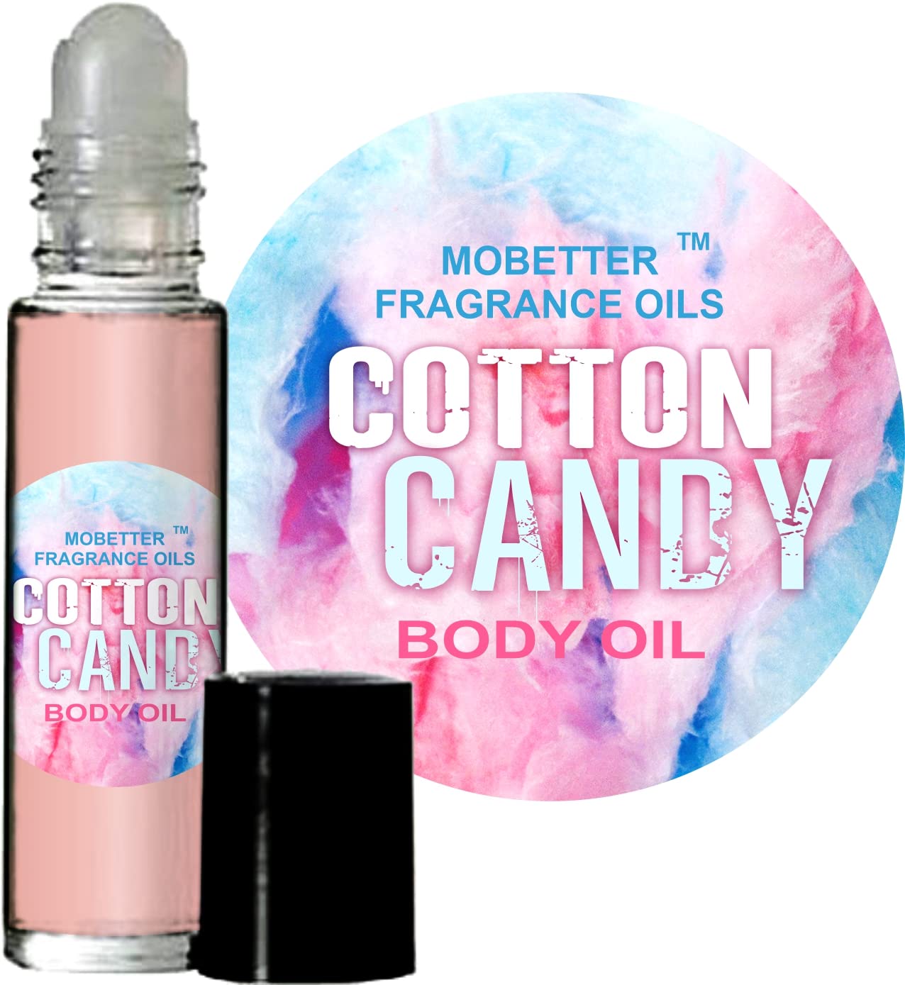MOBETTER Cotton Candy Fragrance Oil - 10ml Roll-On Perfume for Women & Men | Sweet Scented Body Oil for Daily Wear, Date Nights & Special Occasions