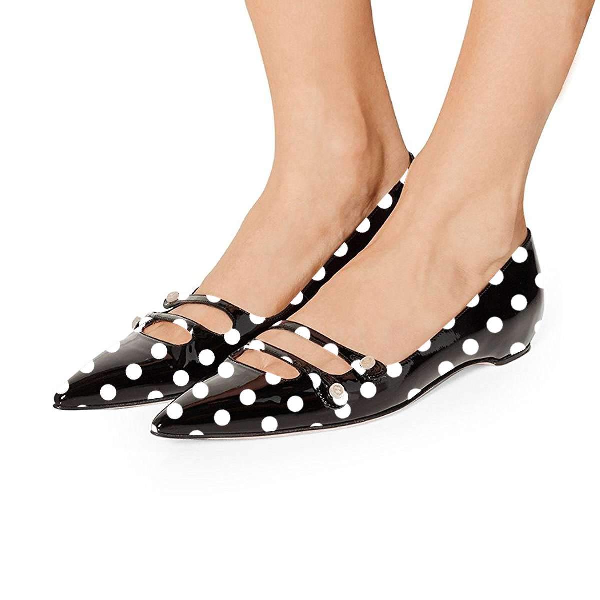 YDN Women's Pointed Toe Flats - Comfortable Low Heel Slip On Pumps with Hidden Straps | Perfect for Office, Wedding & Casual Wear