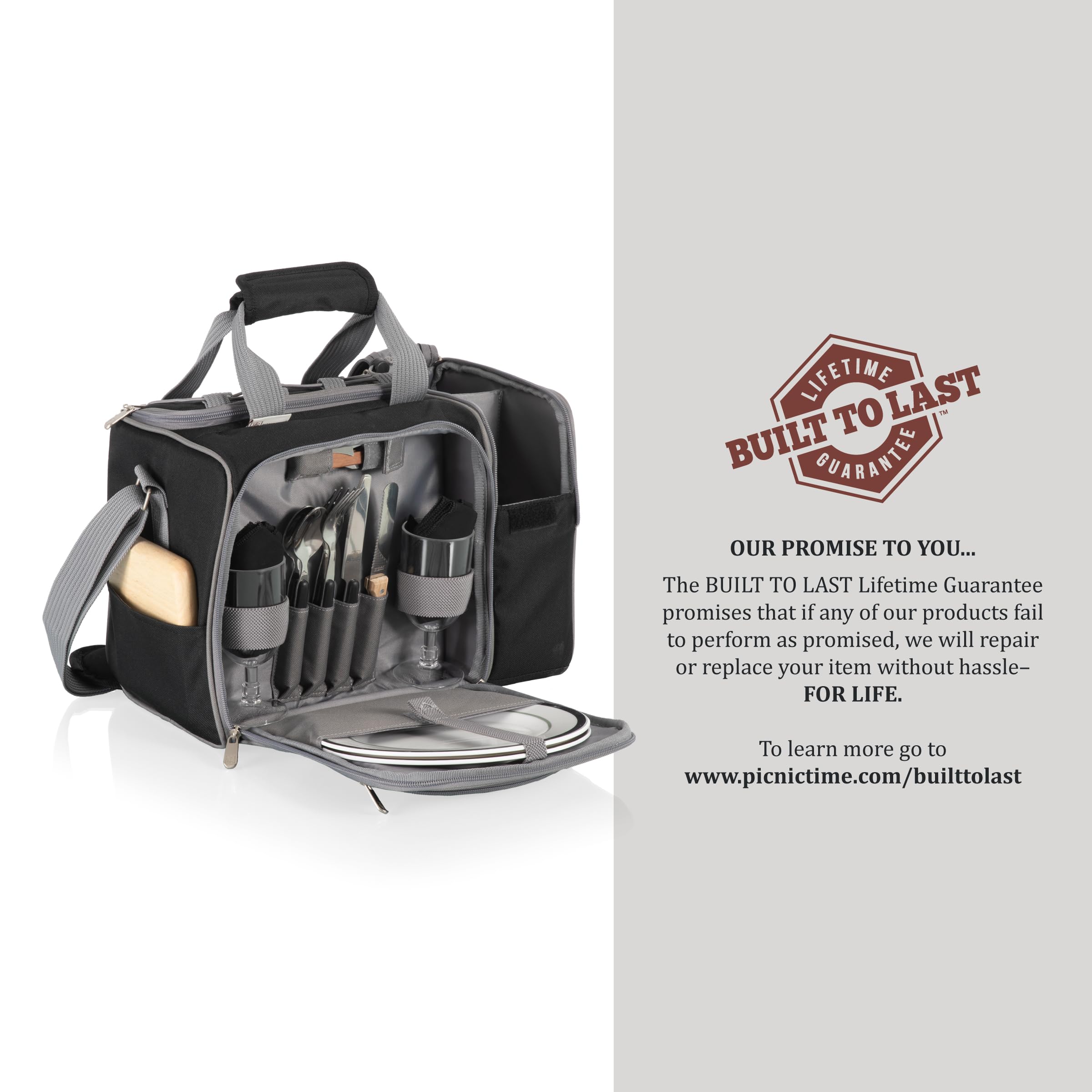 PICNIC TIME NFL Unisex-Adult Malibu Picnic Basket Cooler - Insulated Portable Outdoor Picnic Set for Beach, Tailgating & Game Day Parties