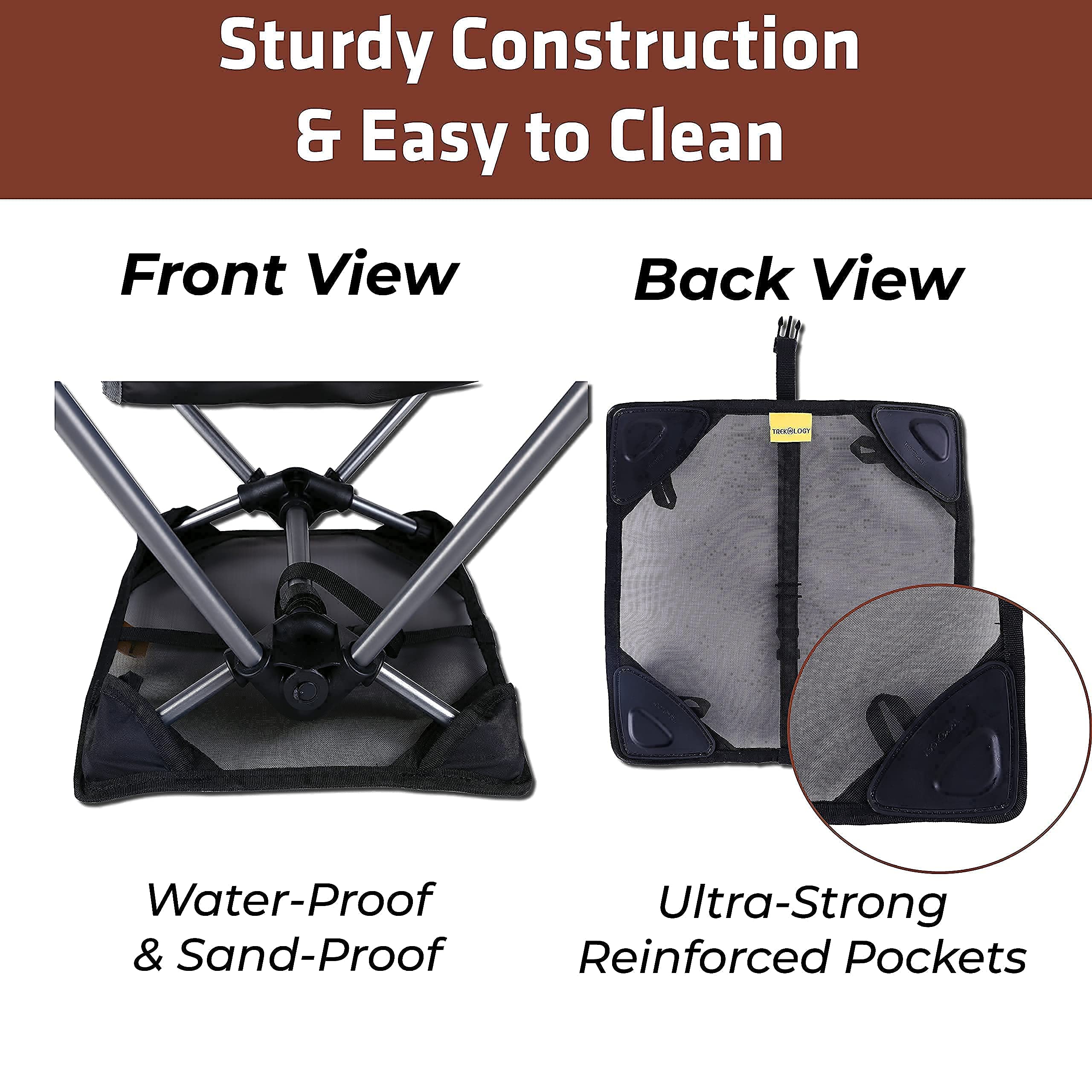 TREKOLOGY Ultralight Camping Chair - Portable Lightweight Folding Chair for Adults & Kids, Compact Backpacking Chair for Hiking, Beach, Picnic, Outdoor Adventures | Perfect for Camping, Backyard, Travel & Relaxation