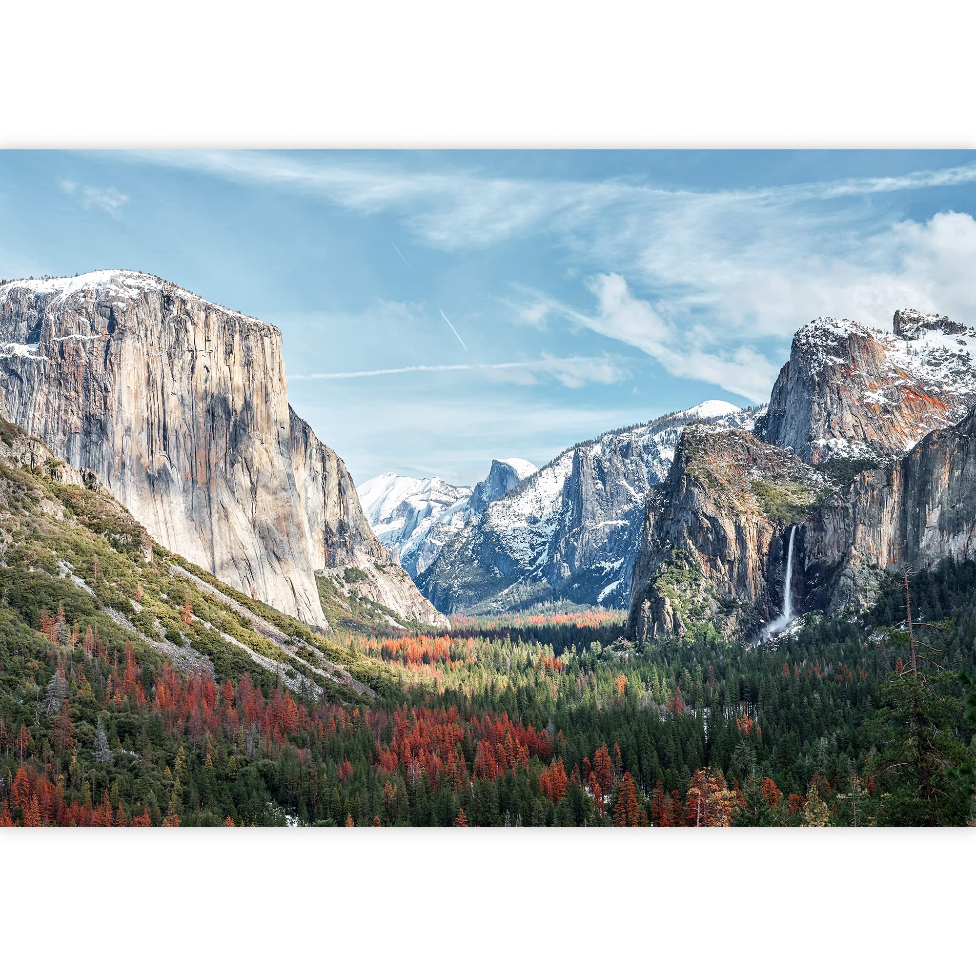Self-Adhesive Removable Wallpaper - Morning Light on Snow-Capped Mountain Canyon Design (100x144 inches) | Peel & Stick Wall Decals for Living Room, Bedroom, Office | Renter-Friendly Home Decor for Accent Walls & Interior Design