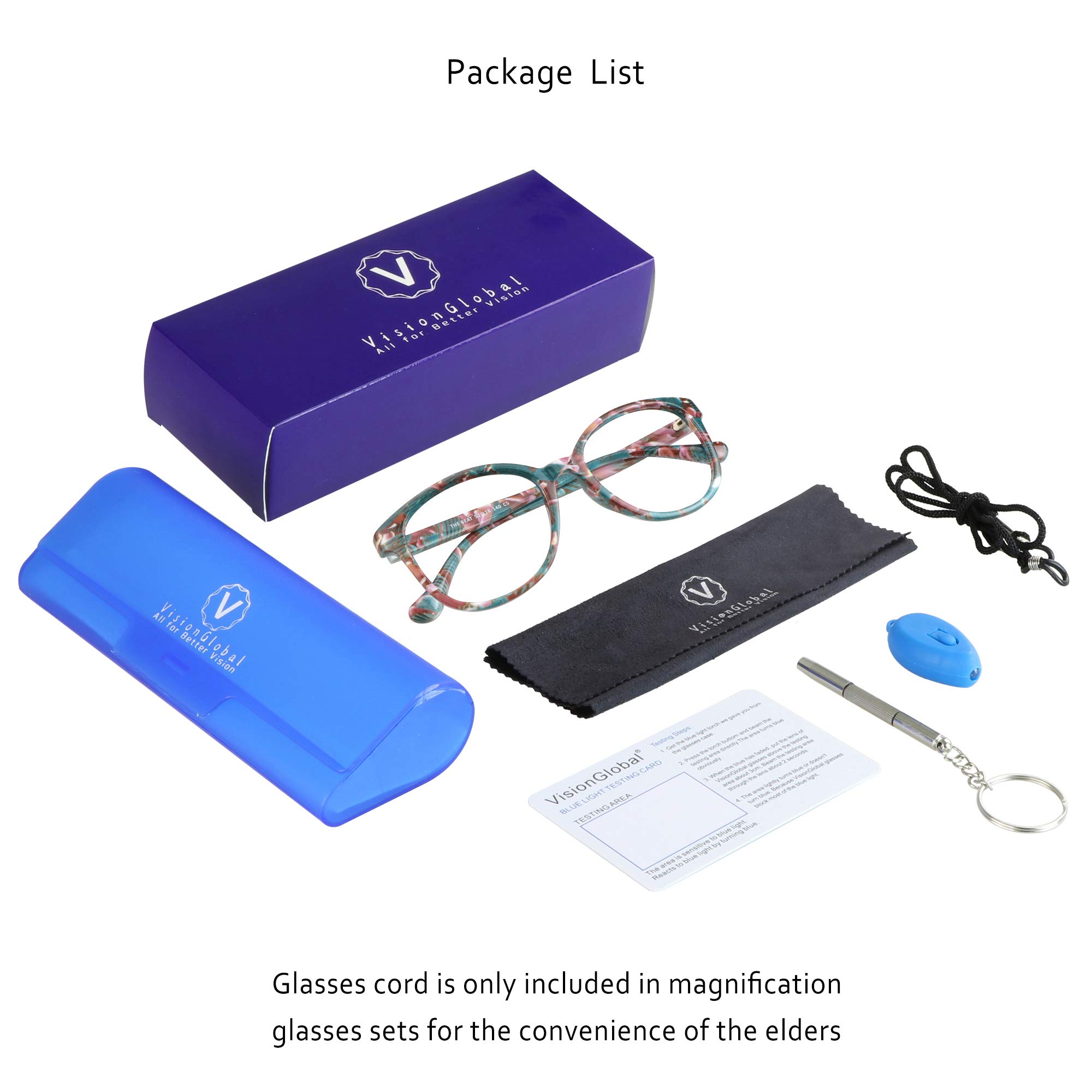 VisionGlobal Blue Light Blocking Glasses for Women & Men - Anti Glare Computer Reading Glasses for Digital Eye Strain Relief | Perfect for Office Work, Gaming & Screen Time