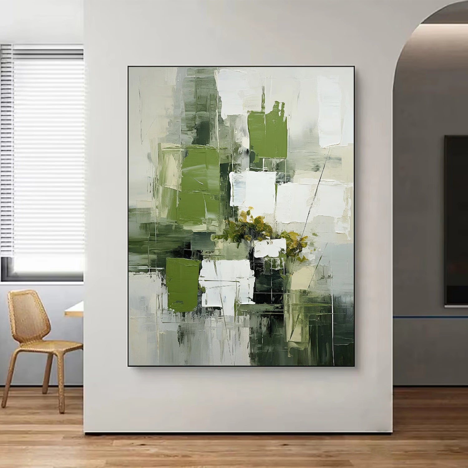 Blue & Green Abstract Wall Art Canvas Print #BG100 - Modern Home Decor for Living Room, Bedroom & Office