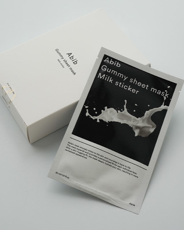 Abib Gummy Sheet Mask - Collagen Milk Facial Mask (10 Sheet/Box) | Hydrating & Anti-Aging Skincare for Daily Use & Spa Nights