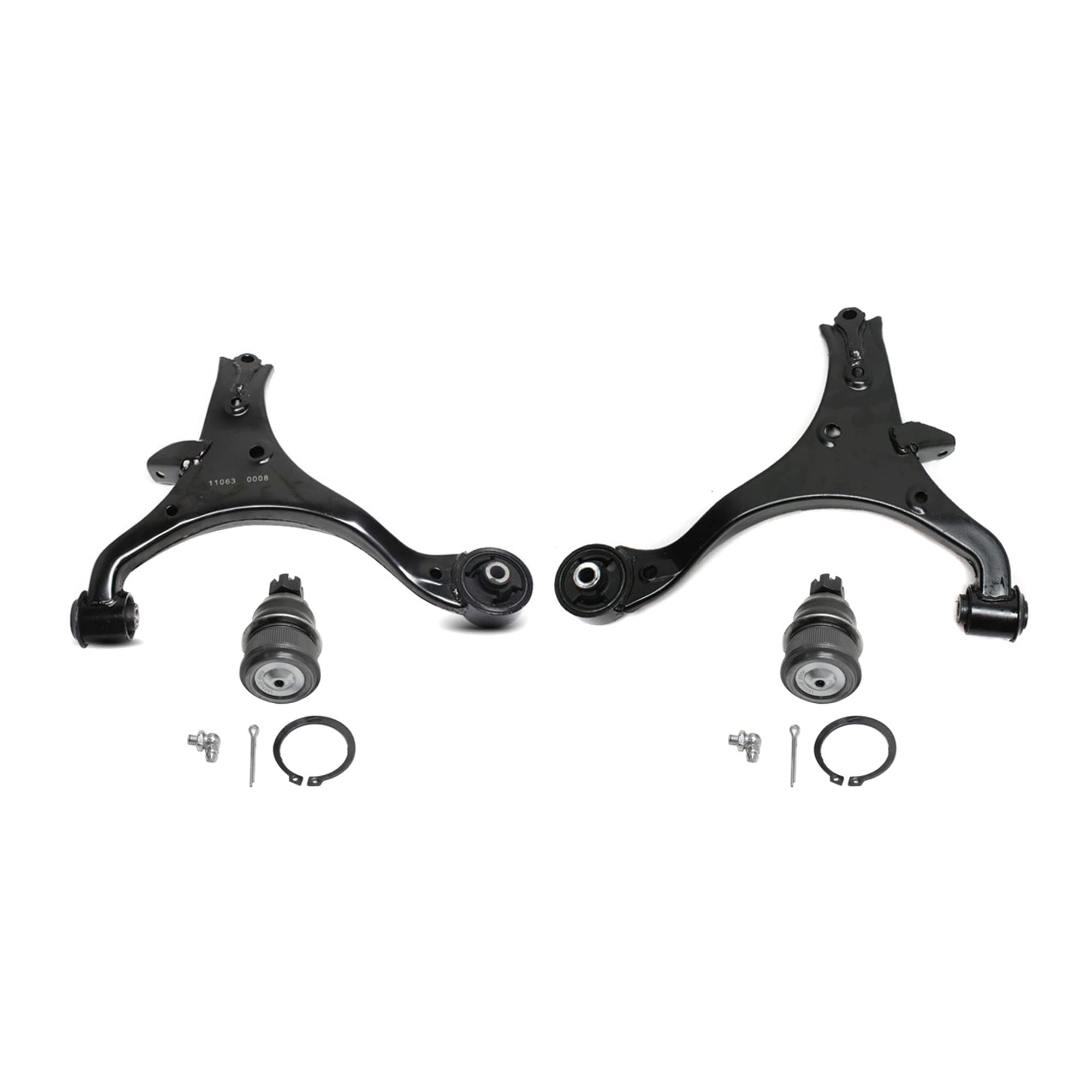 Garage-Pro 4-Piece Front Lower Control Arm Kit with Ball Joints - Compatible with 2001-2005 Honda Civic & Acura EL - Replaces OEM #51360S5A406, 51360S5AA02, 51360S5AA03, 51360S5AA10, 51360S5AA20, 51350S5A306 - Perfect for Suspension Repair & Vehicle Maintenance