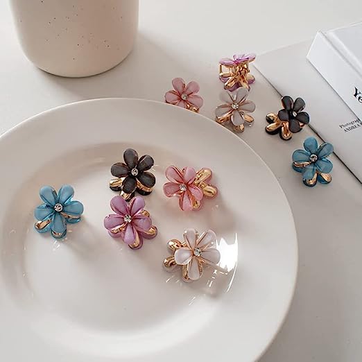 Delightful Small Hair Clips 6-Piece Set - Butterfly & Flower Hair Accessories for Women, Tiny Claw Clips for Fine Hair, Cute Fancy Hairpins - Perfect for School, Work, Parties & Everyday Styling