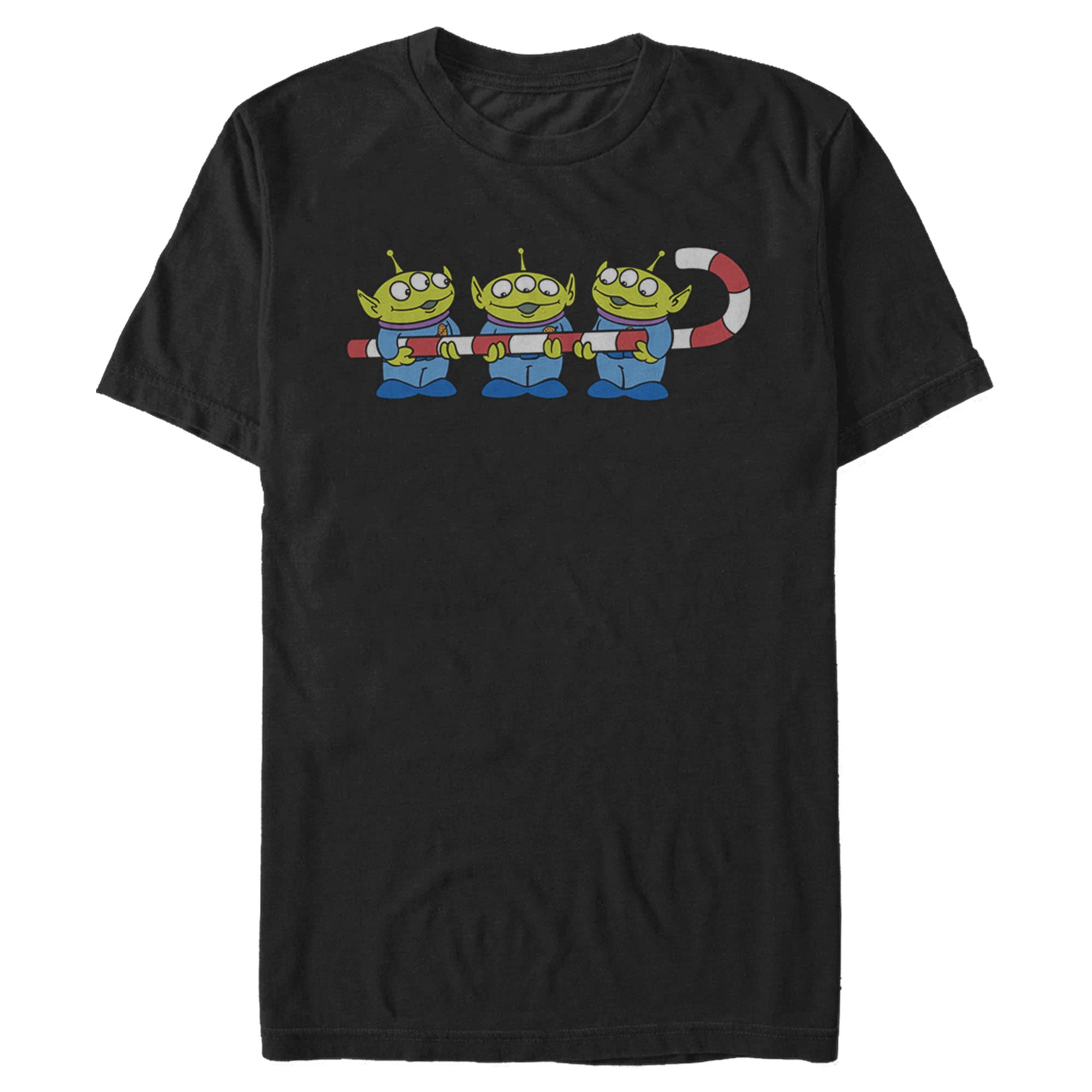 Men's Toy Story Little Green Men Candy Cane Graphic T-Shirt - Fun Alien Movie Tee for Casual Wear & Disney Fans