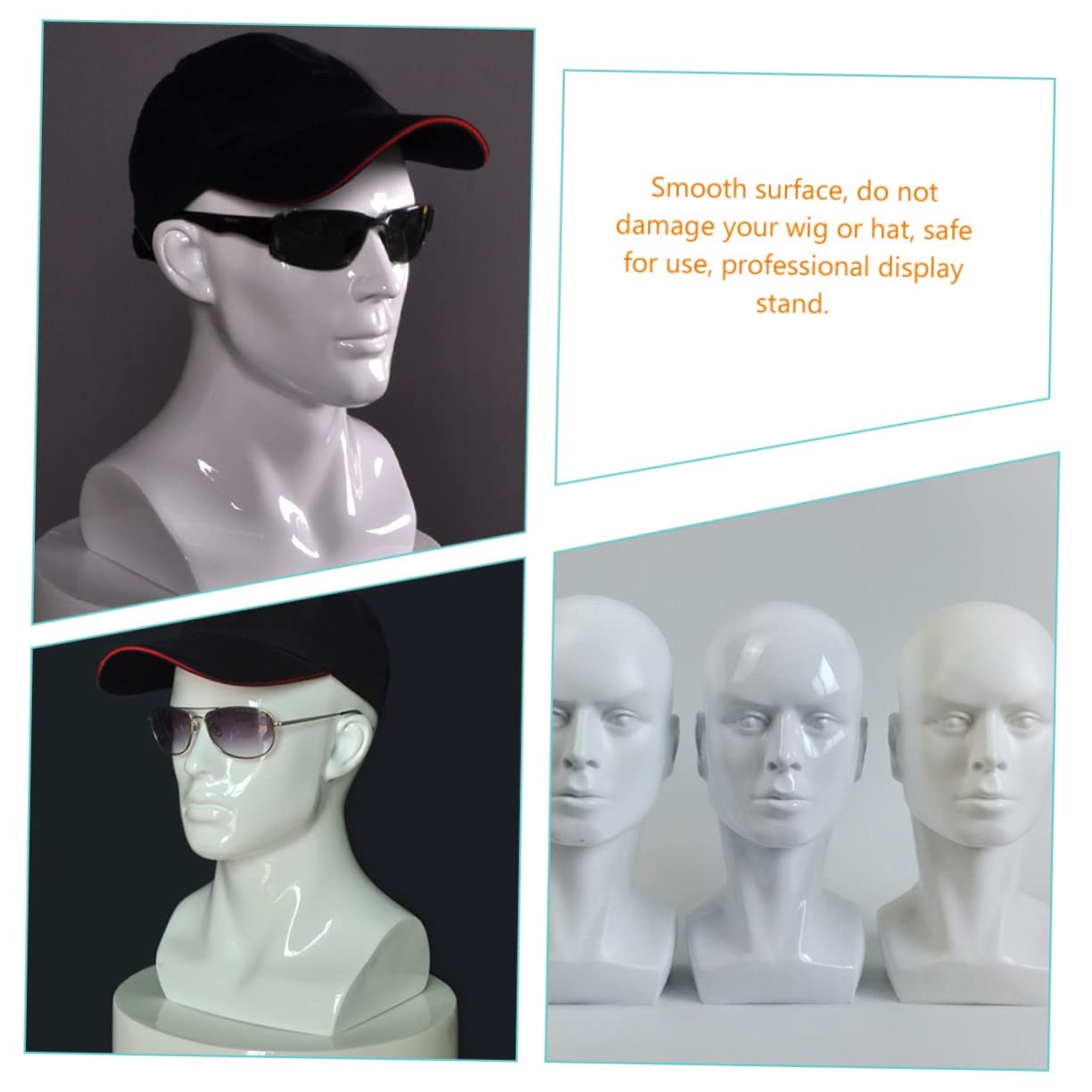 VILLFUL Full-Size Male Wig Display Mannequin Head - Professional Cosmetology Model with Sturdy Safe Stand for Salon, Barber Shop & Hair Styling Practice