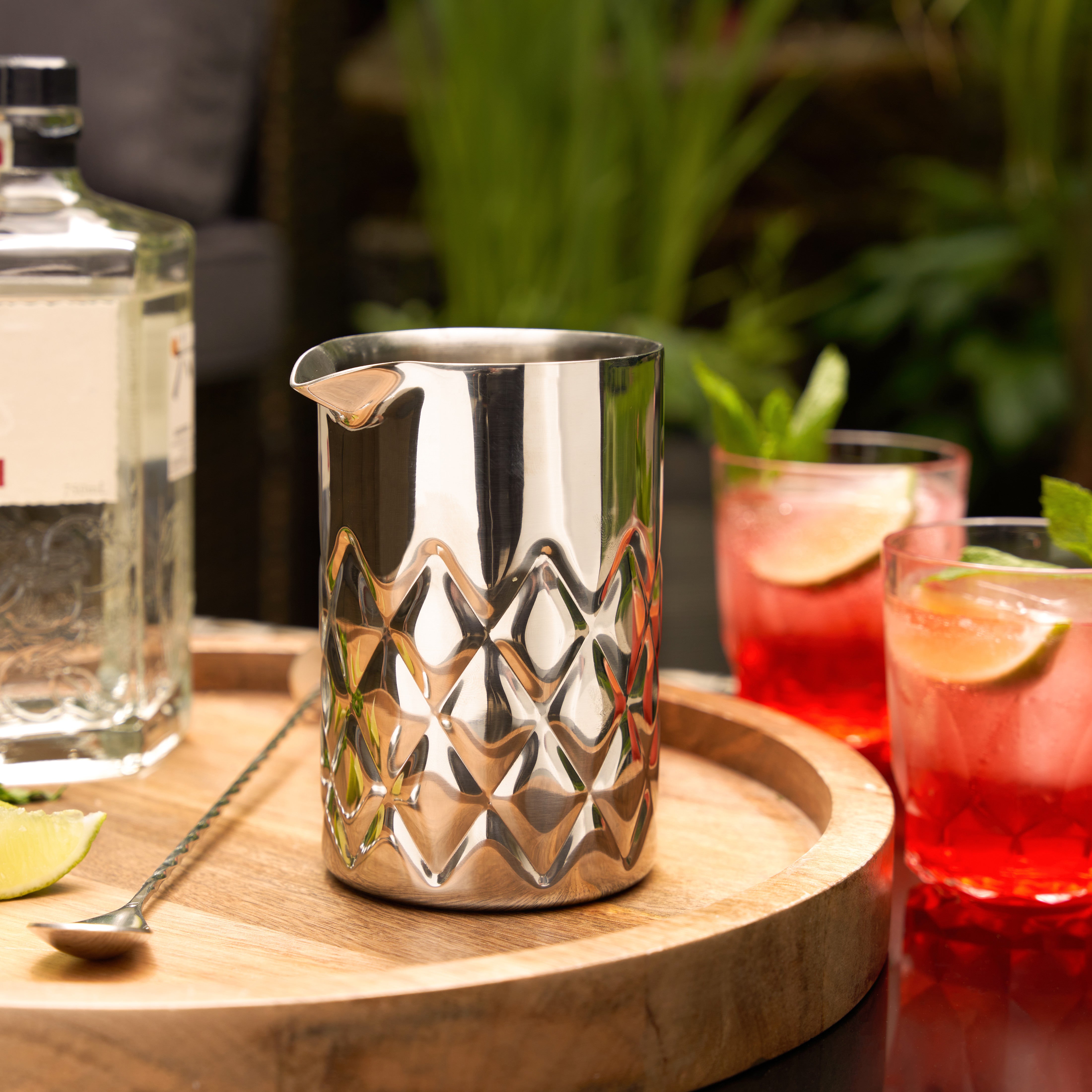 Premium Admiral Stainless Steel Double Wall Mixing Glass - 16oz Cocktail Mixing Cup with Spout for Bar, Home & Professional Bartenders - Perfect for Mixing Martinis, Old Fashioned & Craft Cocktails