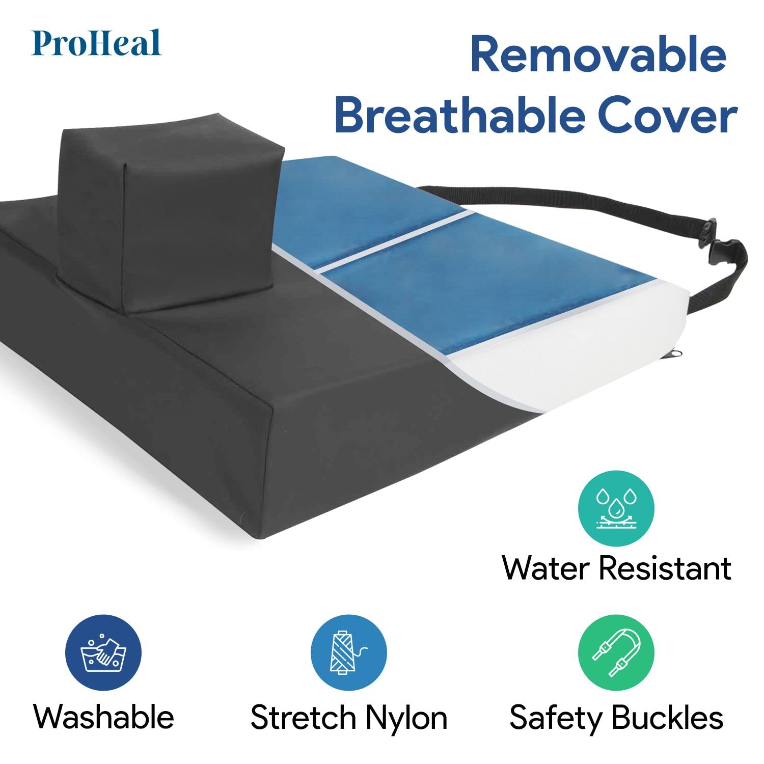**Premium Gel Wedge Seat Cushion with Pommel – 24