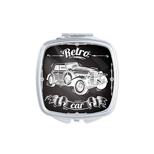 DIYthinker Classic Cars Hand Painted Compact Mirror - Double Sided Portable Pocket Makeup Mirror for Travel, Purse & Vanity (Vintage Car Design)