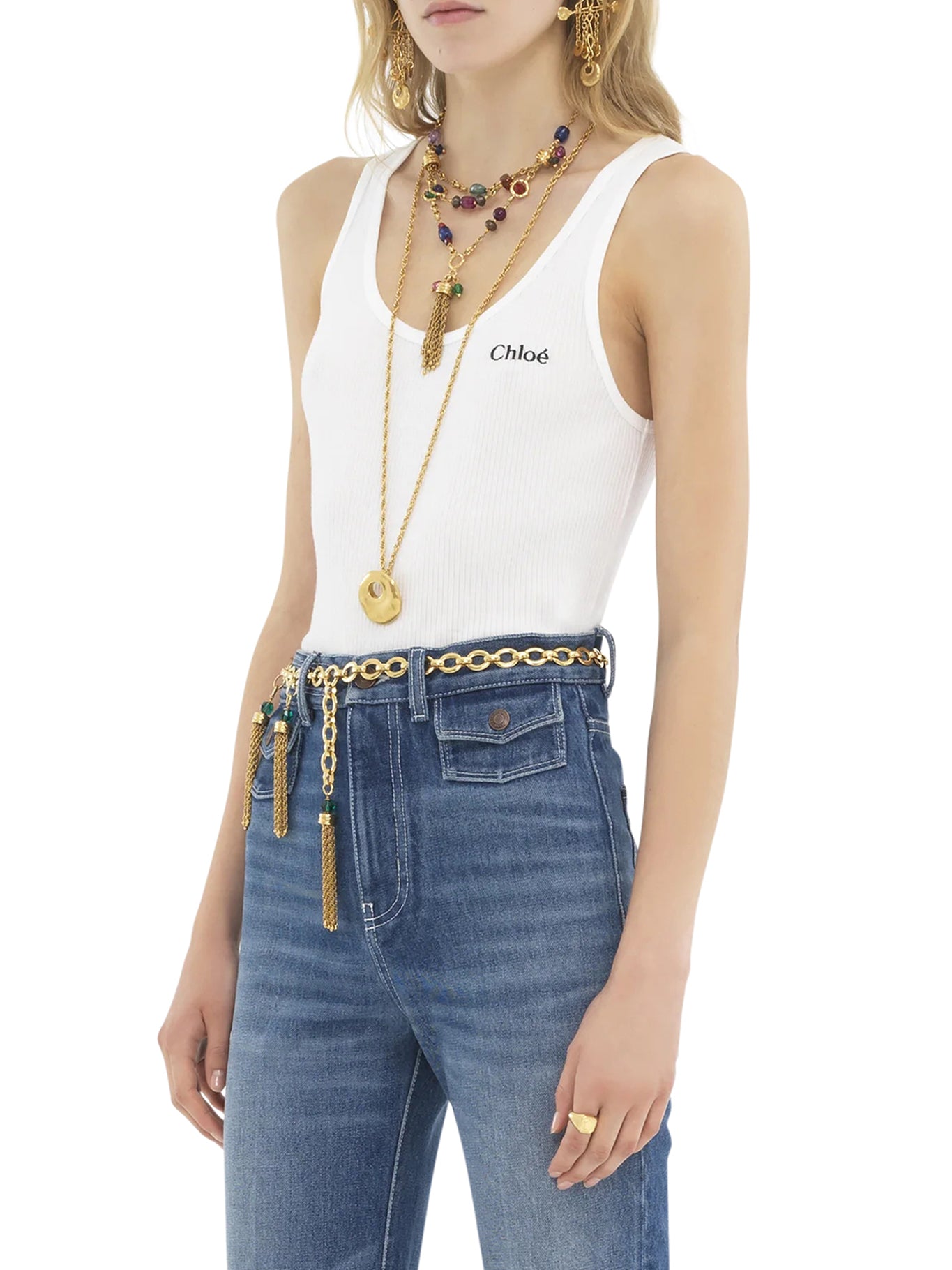 Chloe Women's Cotton Tank Top - Soft Breathable White Sleeveless Shirt for Summer, Casual Wear, Layering, and Beach Outfits
