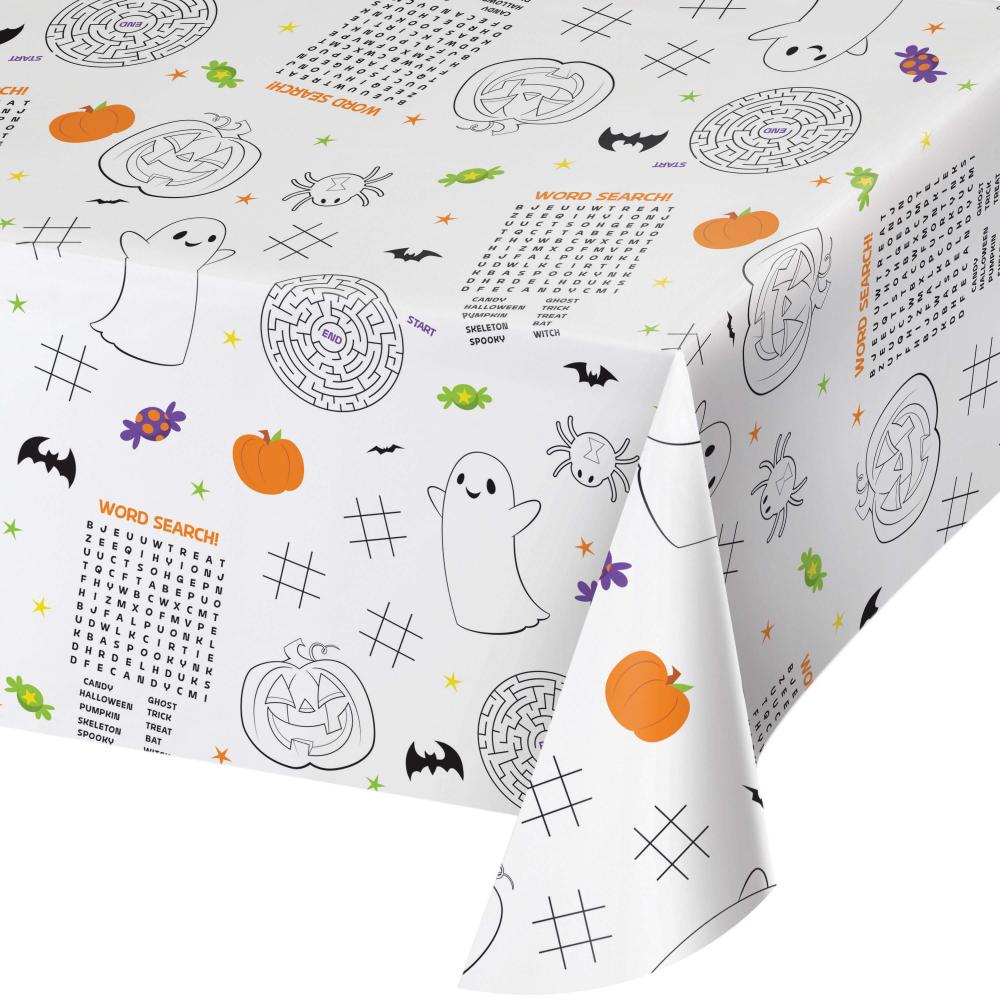 12-Piece Bulk Halloween Paper Table Covers for Party Decorations - Perfect for Halloween Parties, Classroom Activities & Festive Gatherings