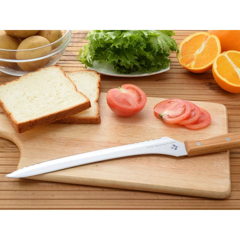 Premium Arnest Bread Slicer with Wooden Handle - 235mm Molybdenum Steel Bread Knife for Perfect Slicing - Ideal for Homemade Bread, Baguettes, and Artisan Loaves
