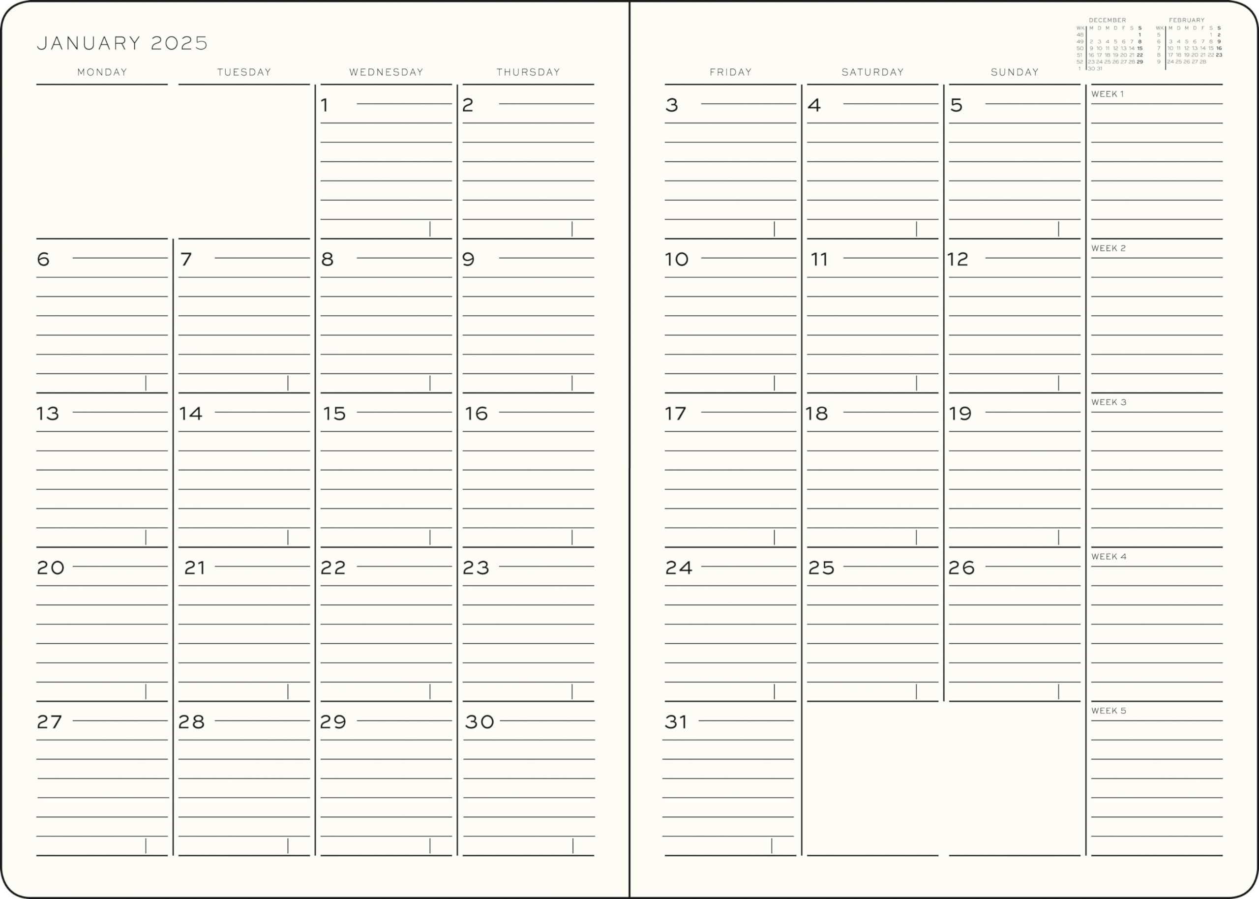 LEUCHTTURM1917 2025 Monthly Planner & Notebook - Softcover B5 Size, Forest Green (Nov 2024-Feb 2026) | Perfect for Work, School & Personal Organization