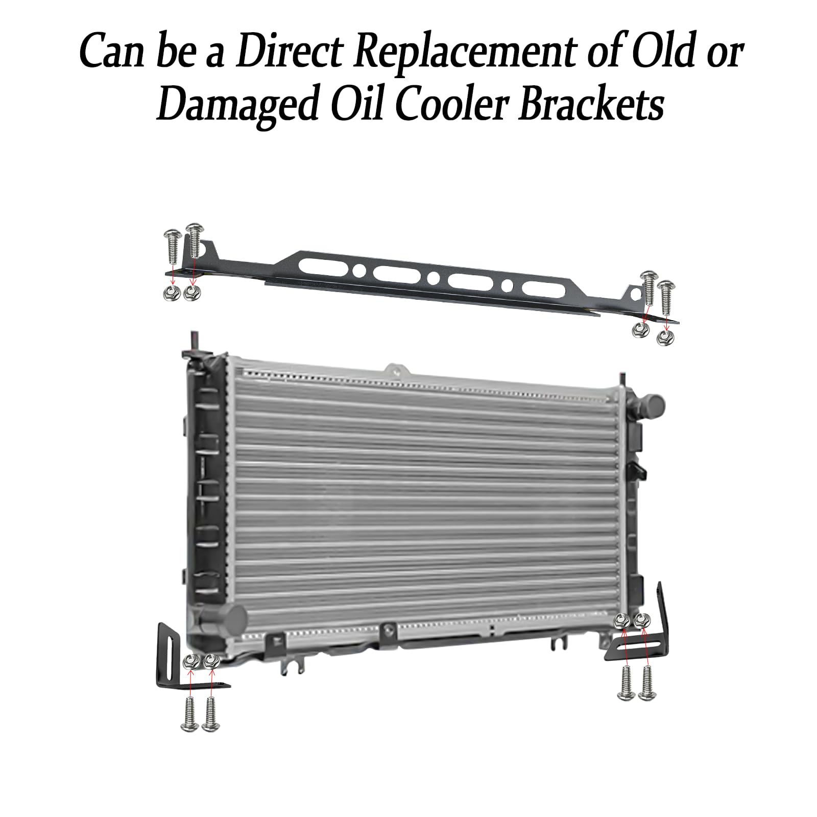 Universal 13.4 Inch Aluminum Oil Cooler Bracket Kit - Durable, Easy Install, Enhanced Cooling Efficiency for British Radiators, Ideal for Automotive and Off-Road Vehicles