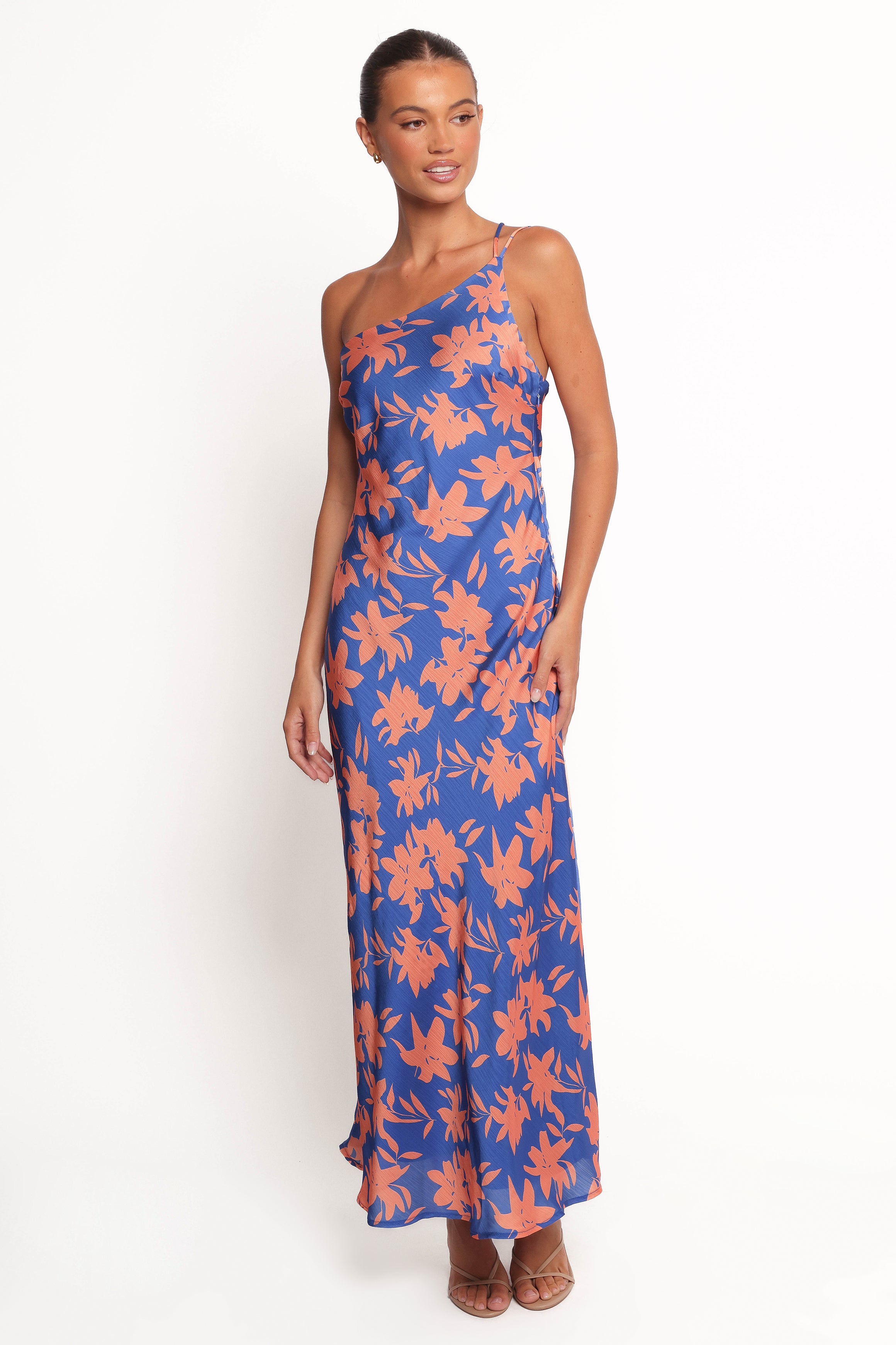 Bottie Maxi Dress - Blue & Orange Floral Print Summer Beach Dress for Women | Casual Boho Sundress for Vacations, Parties & Outdoor Events