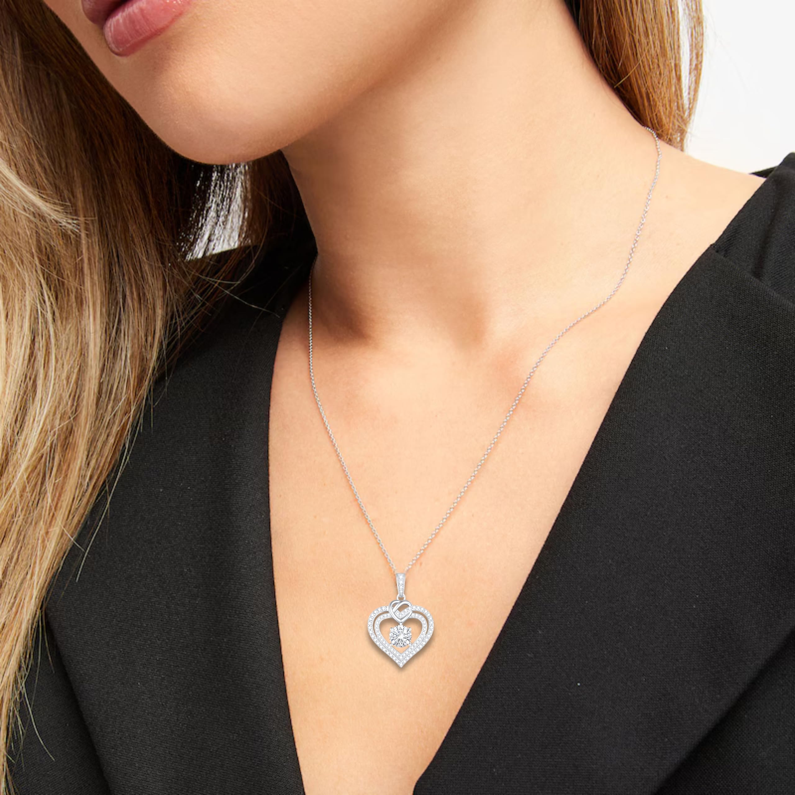 Sparkling Diamond Necklaces for Women - Elegant 925 Sterling Silver Necklace with VVS Moissanite | Luxurious Jewelry Gift for Anniversary, Christmas & Birthday | Perfect for Date Night, Wedding & Special Occasions