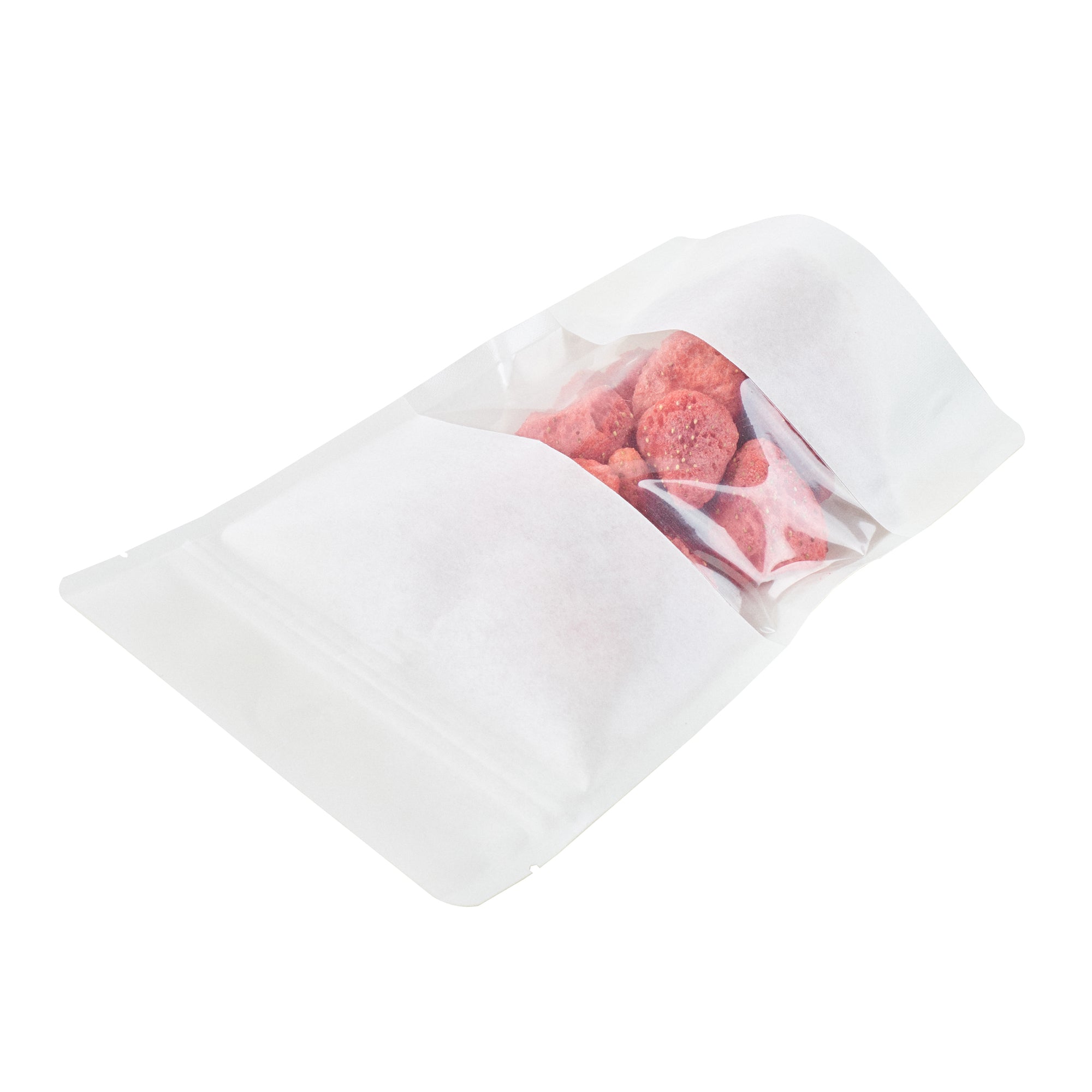 White Plastic Small Window Bags - Heat Sealable 7 x 4.75 x 1.5 Inches - 100 Count Box | Perfect for Bakery, Candy, Crafts & Retail Packaging
