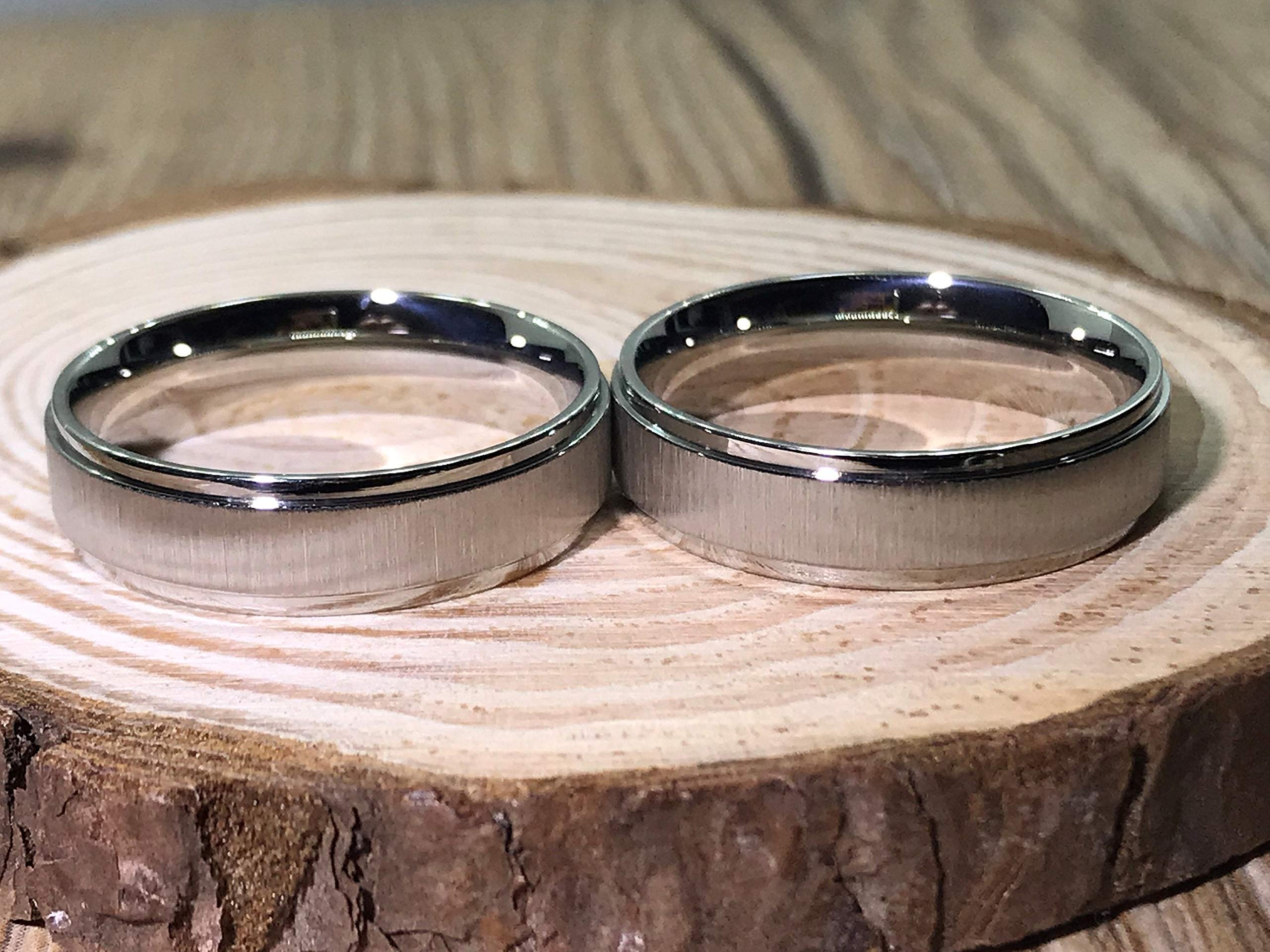 Handmade Matte Titanium Wedding Bands for Couples - His & His Matching Rings Set, Anniversary Rings for Men - Perfect for Weddings, Engagements & Special Occasions