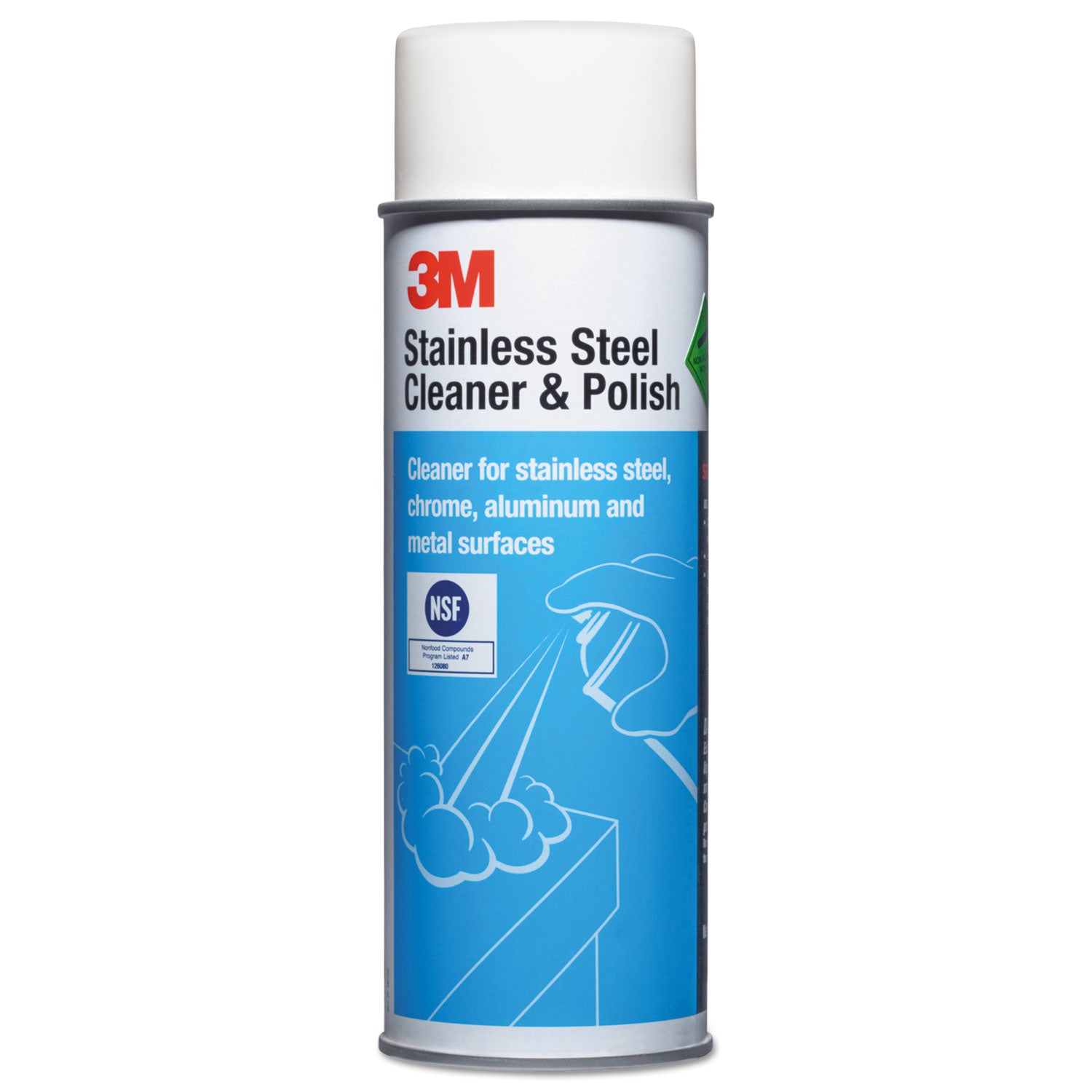 3M™ Stainless Steel Cleaner & Polish - Lime Scented Foam Spray (21 Oz Aerosol Can) - 12 Pack/Carton - Perfect for Kitchen Appliances, Sinks & Commercial Equipment