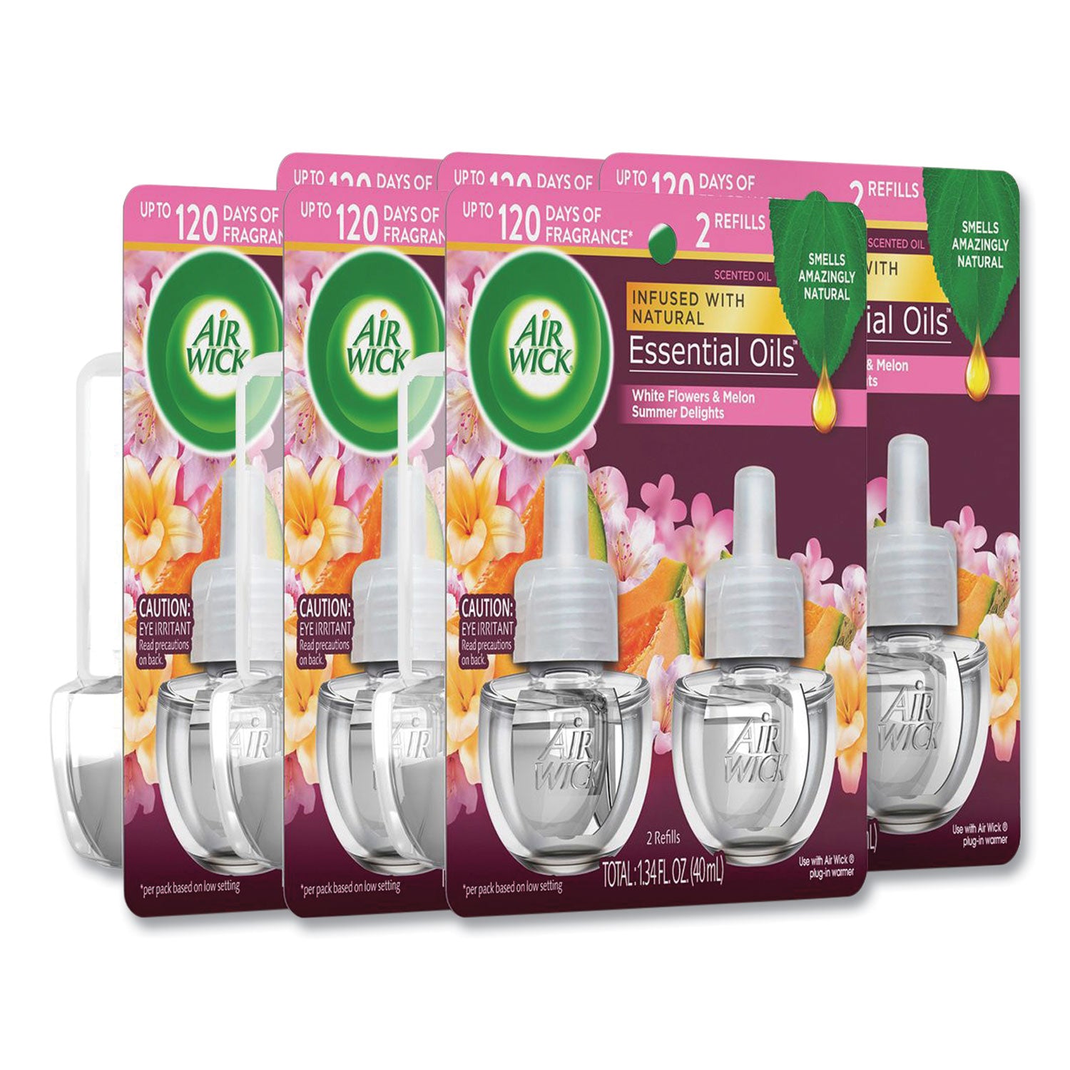 Air Wick Scented Oil Refills - Summer Delights Fragrance, 0.67 oz (2 Refills per Pack, 6 Packs per Carton) for Home, Office & Bathroom Aromatherapy
