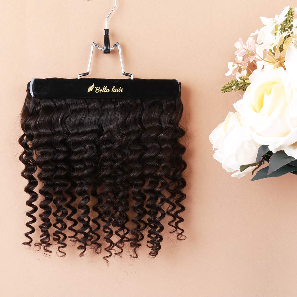 Bella Hair 24inch Deep Wave Virgin Human Hair Bundles - 100% Natural One Donor Brazilian Hair Weave (3 Bundles) for Stunning Curly Hairstyles & Everyday Wear
