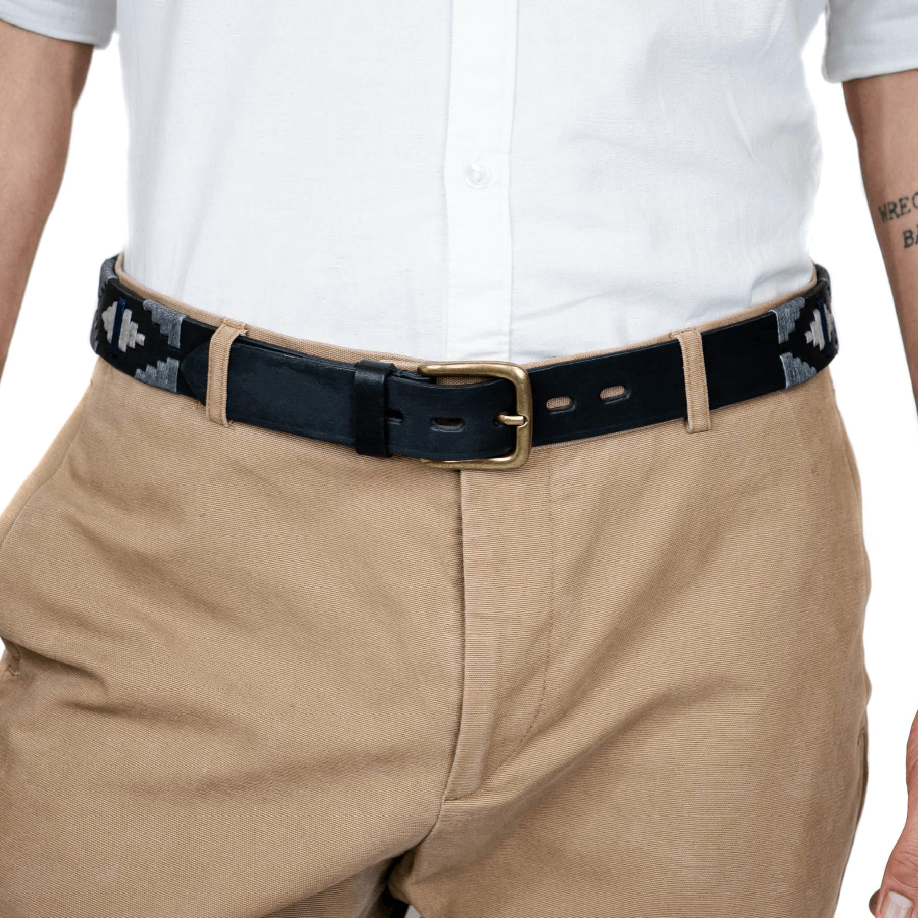 Premium Hand-Stitched Genuine Leather Polo Belt for Men | Classic & Durable Dress Belt | Perfect for Business, Office & Formal Occasions