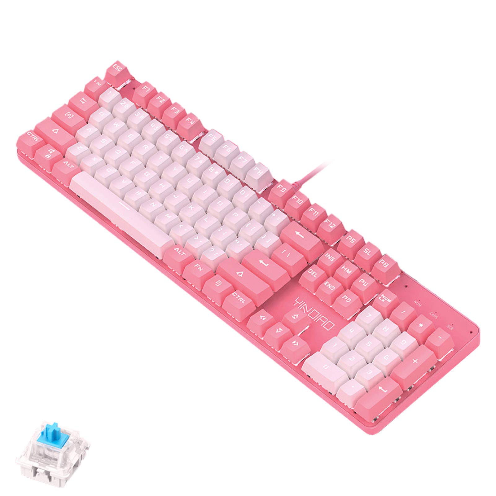 Hislaves ZK-4 104-Key Wired LED Backlit Gaming Mechanical Keyboard - 104 Keys with Rainbow Lighting for PC Gamers & Typists - Perfect for Esports, Office Work & Programming