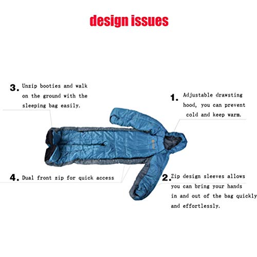 3-Season Wearable Sleeping Bag Suit for Adults - Full Body Camping Wear for Outdoor Hiking, Travel & Cold Weather Camping | Cozy Sleeping Solution for Backpacking, Festivals & Winter Adventures