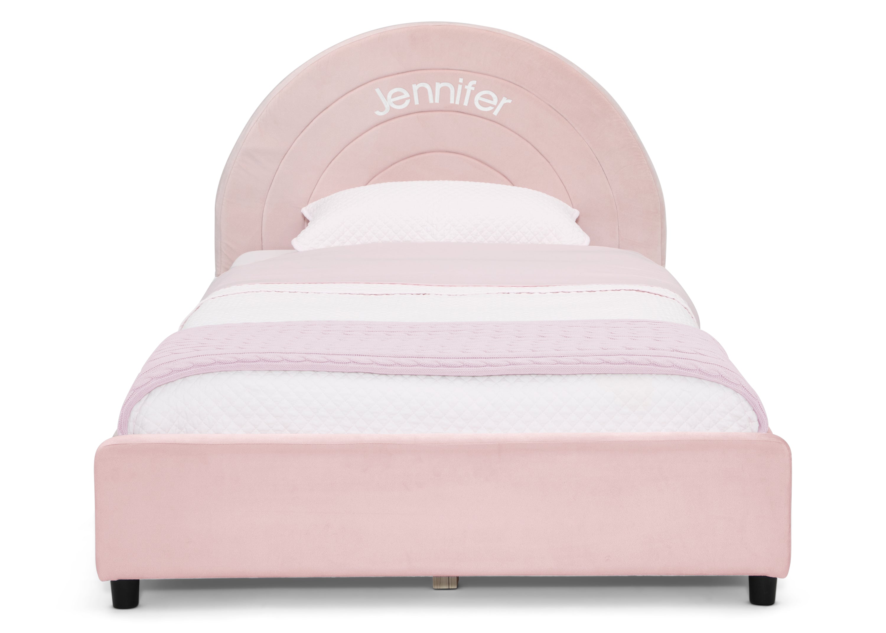 Custom Upholstered Twin Size Bed with Round Headboard - Soft Fabric Platform Bed Frame for Kids, Teens & Guest Rooms - Perfect for Small Bedrooms & Cozy Spaces