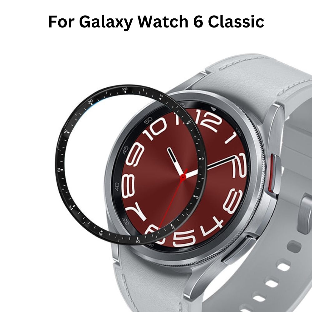 Samsung Galaxy Watch 6 Classic 43mm 47mm Bezel Ring Protector - Premium Stainless Steel Replacement Bezel for Enhanced Protection & Style | Perfect for Workouts, Outdoor Activities & Everyday Use