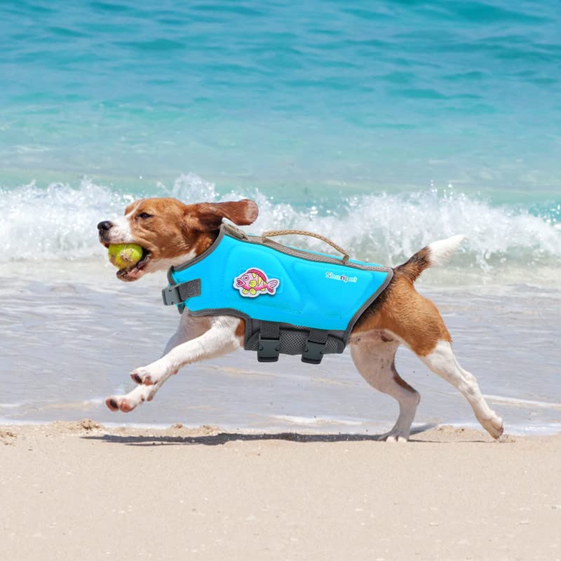 Small Dog Life Jacket with Reflective Stripes & Rescue Handle - Swim Safety Vest for Boating & Water Activities