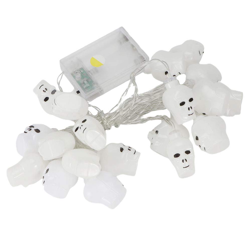 EVTSCAN 3M 20 LED String Lights - Skull Pattern Halloween Party Decorations, Indoor Outdoor Fairy Lights for Home, Garden, Party & Event Lighting