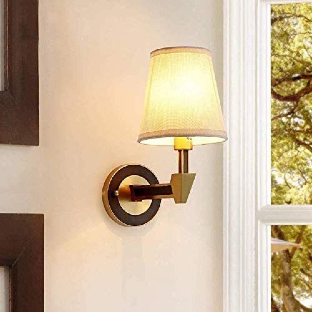 Modern Cloth Wall Lamp for Living Room & Bedroom - Simple Indoor Copper Bedside Reading Light (15x26cm) - Perfect for Cozy Reading Nooks & Ambient Lighting