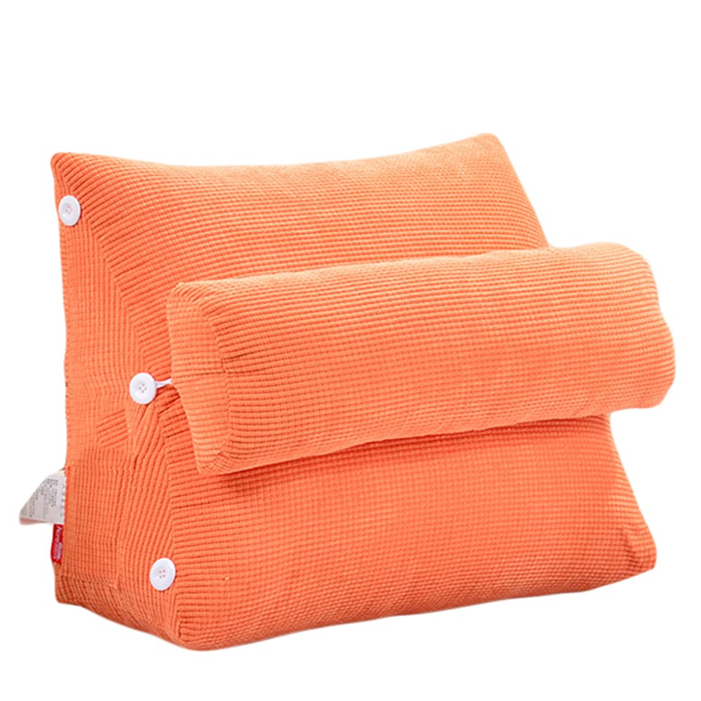 SANJIANG Wedge Pillow for Back Support - Adjustable Triangle Reading Pillow for Sofa, Bed & Floor - Comfortable Orthopedic Cushion for Neck Pain Relief, Post-Surgery Recovery & Relaxation (Orange, 45x50x22cm) - Perfect for Reading, Watching TV, and Napping