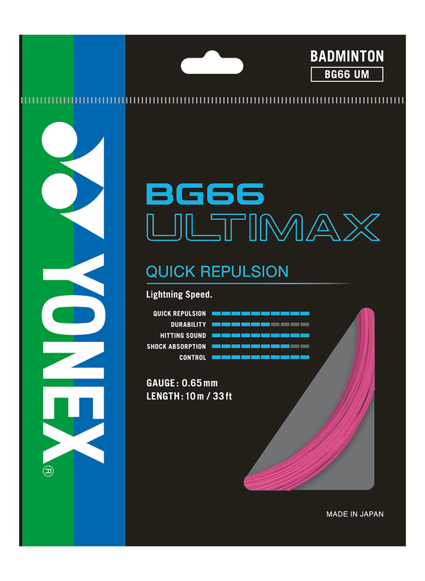 Yonex BG66 Ultimax Badminton String - High Performance Synthetic Gut for Power & Control | Perfect for Tournaments & Training Sessions