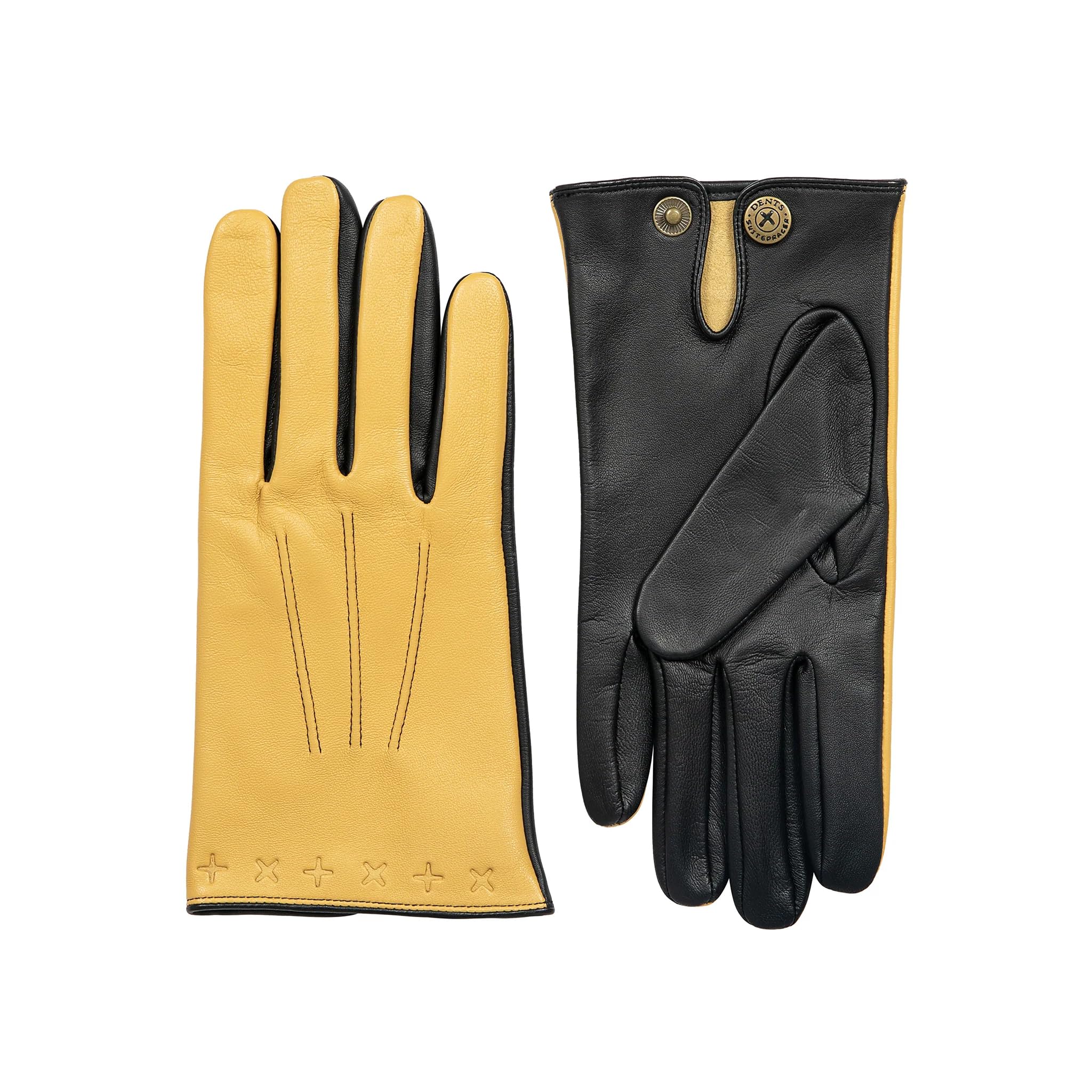 Dents Men's The Suited Racer Lando Touchscreen Leather Gloves - Cork/Black | Winter Driving & Outdoor Activities | Cold Weather Accessories for Smartphone Use