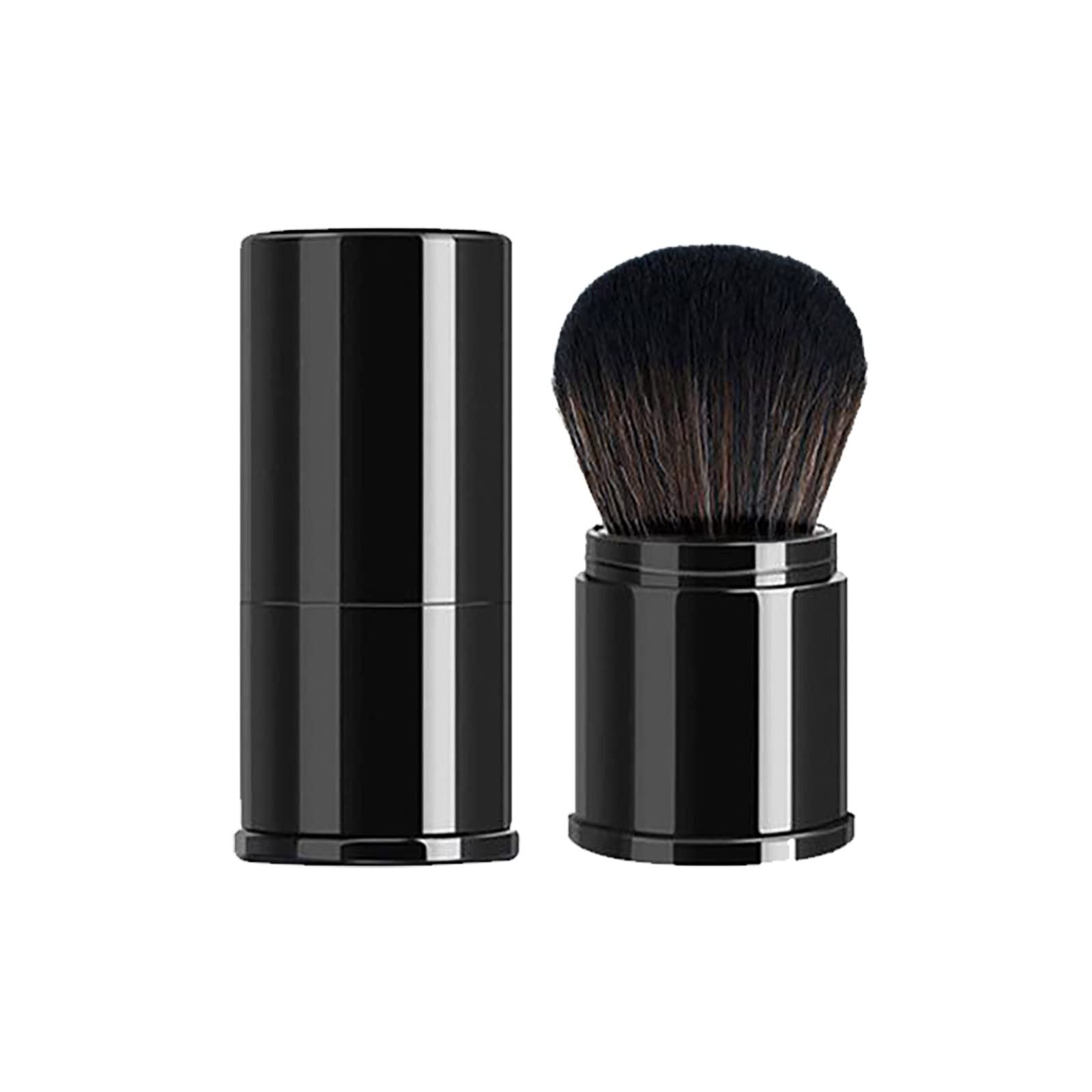 Retractable Makeup Brush Set - Portable Powder & Blusher Brush with Cover for Travel, Bronze & Highlighting | Perfect for On-the-Go Touch Ups & Professional Makeup Application