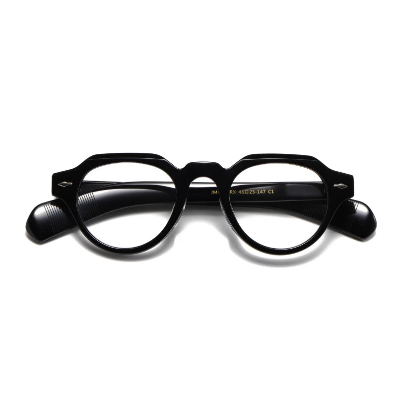 Black Acetate Eyeglasses for Women - Full Rim Flat Top Oval Round Frame (Model 13923) | Perfect for Reading, Work, and Everyday Fashion