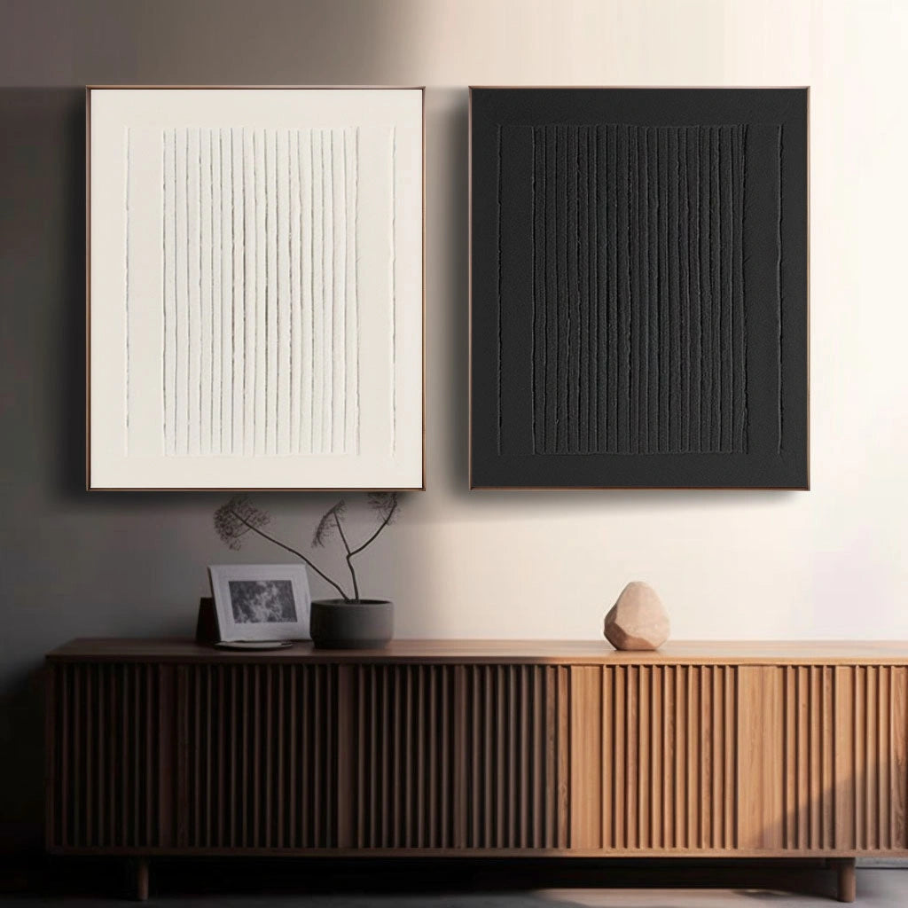 Minimalist Textured Painting Canvas Set of 2 - Modern Abstract Wall Art for Living Room & Bedroom Decor - Perfect for Home & Office Interior Design #MM100