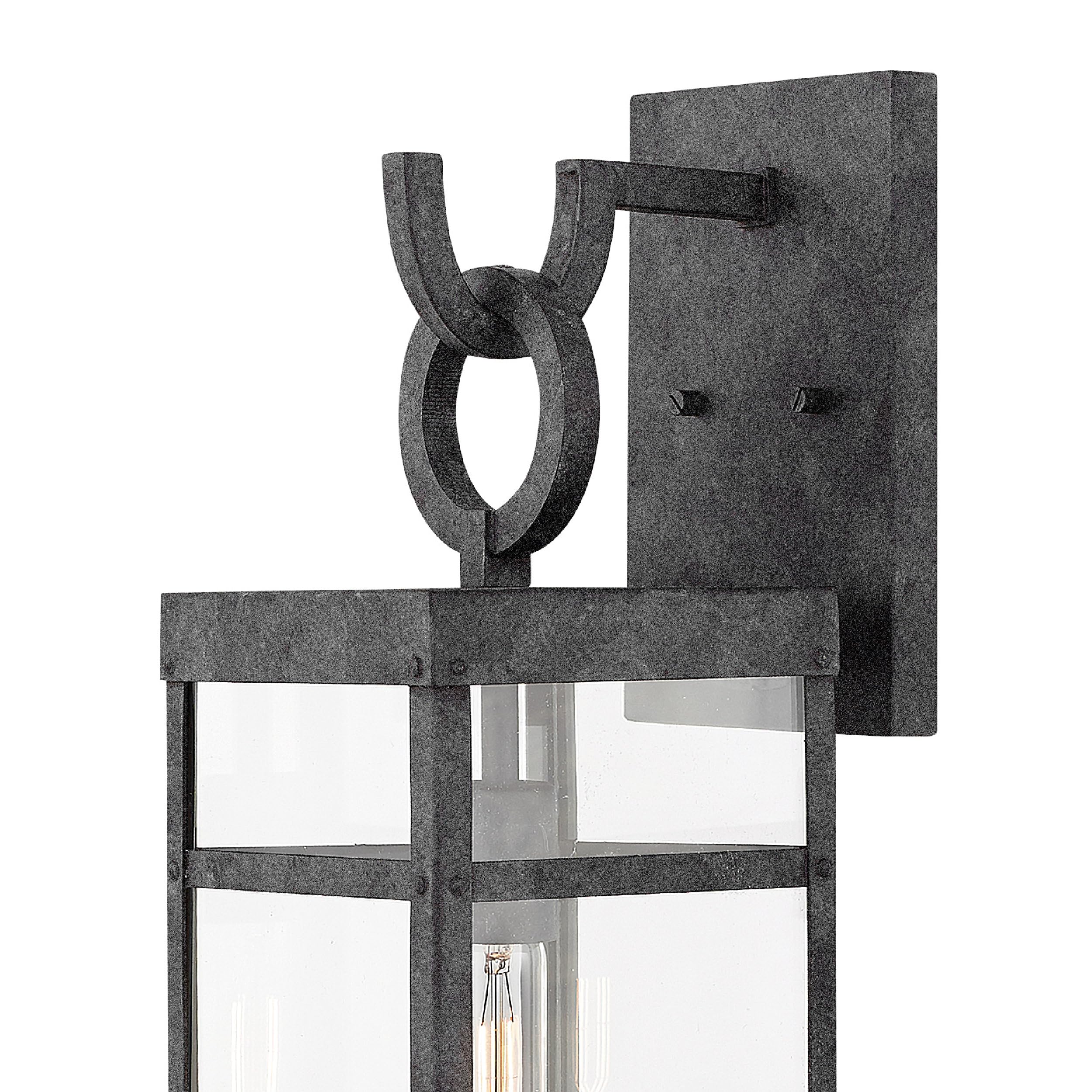 Hinkley Porter 2804DZ-LL Medium Outdoor LED Wall Mount Lantern - Durable Aluminum Industrial & Crafts Style - Aged Zinc Finish - Weatherproof Exterior Lighting for Porch, Patio, Garden, and Entryway