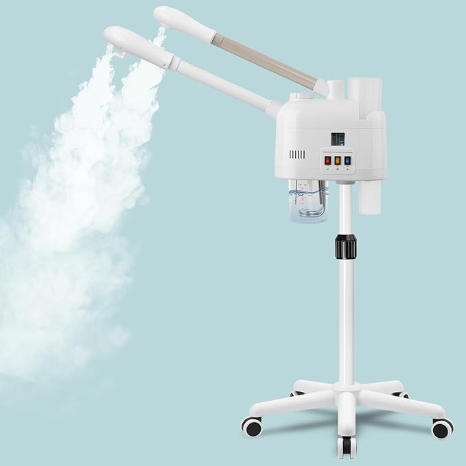 Professional 2-in-1 Facial Steamer with Ozone & Hot/Cold Nozzle - Digital Face Steamer for Home Spa, Beauty Salon & Esthetician Use - Perfect for Deep Cleansing, Hydration & Relaxation