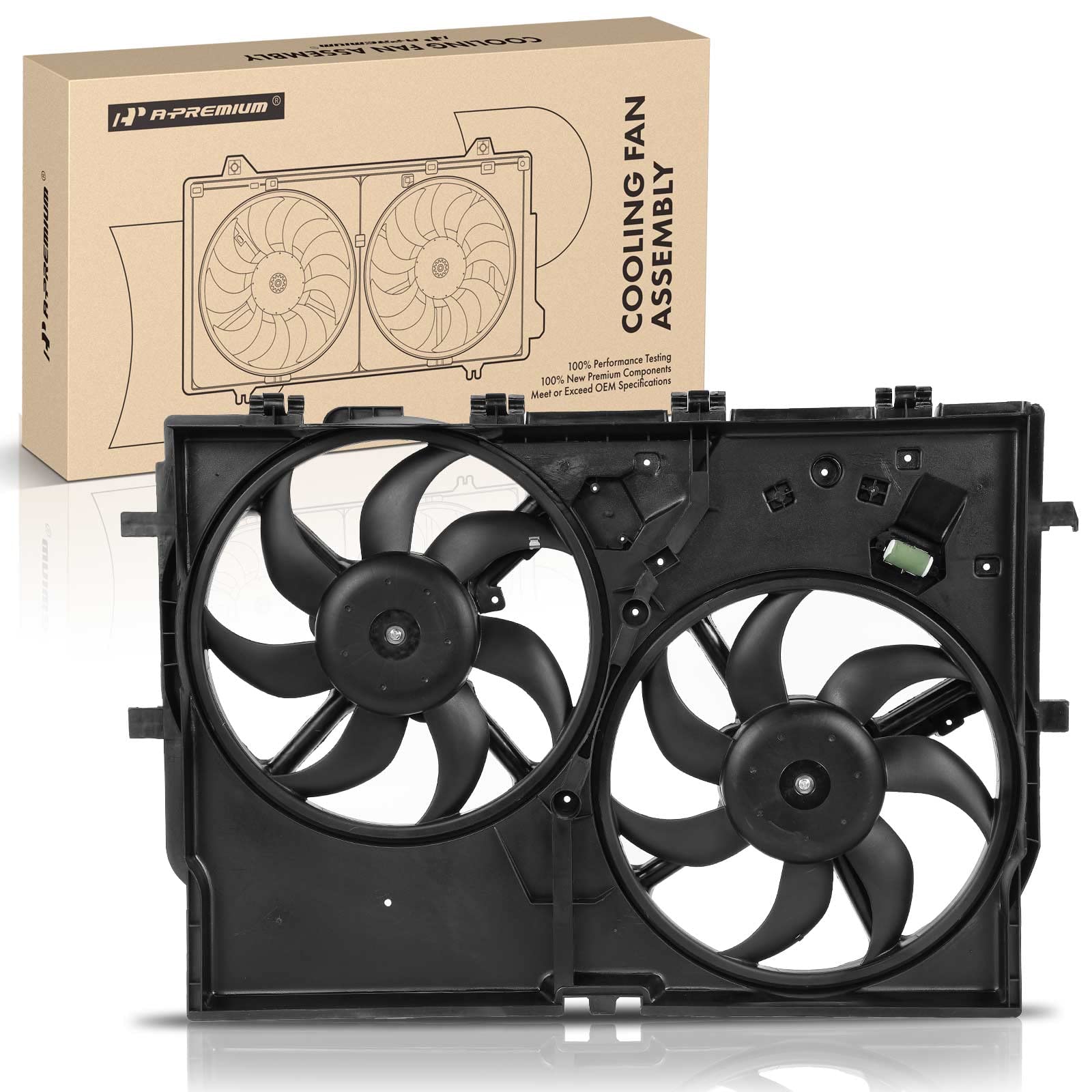 Premium Engine Radiator Cooling Fan Assembly for Ram ProMaster 1500/2500/3500 (2014-2021) - Direct Replacement for OEM# 68188994AA/AB - No AC Version - Heavy Duty Cooling Solution for Commercial Vans & Work Trucks
